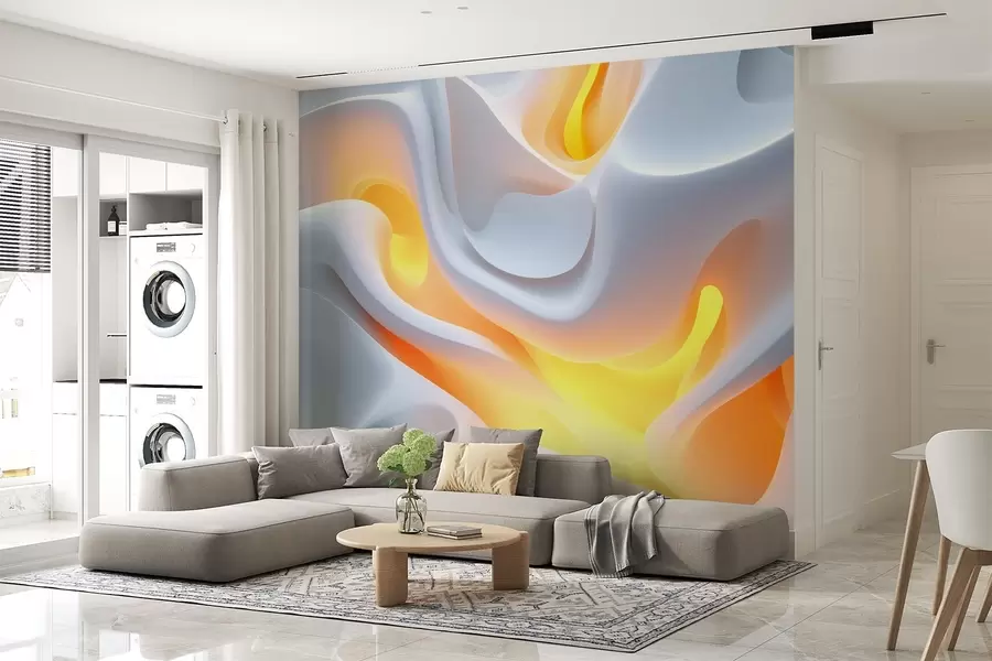 wall murals Abstract urban waves with simulated inner glow w02249