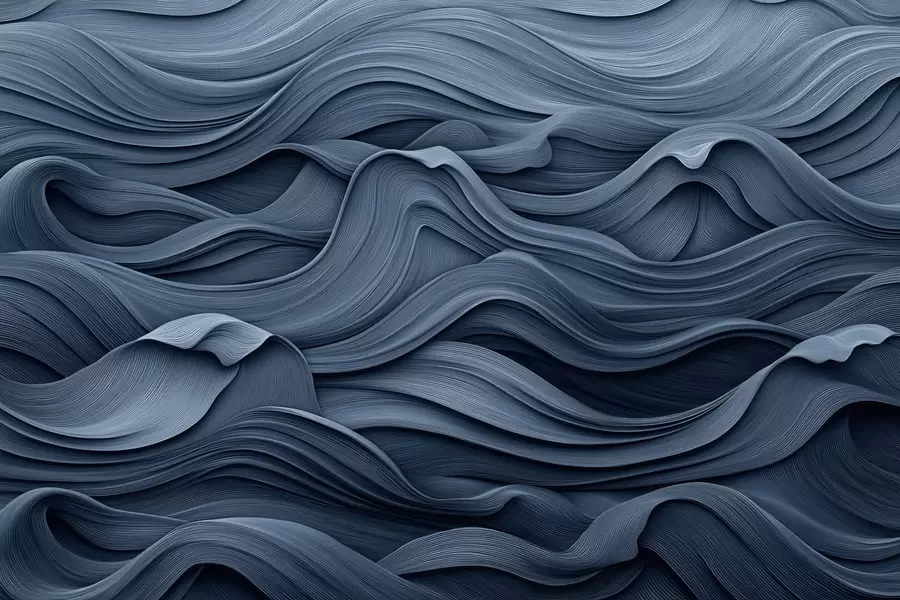 wall murals Dark blue waves w02311