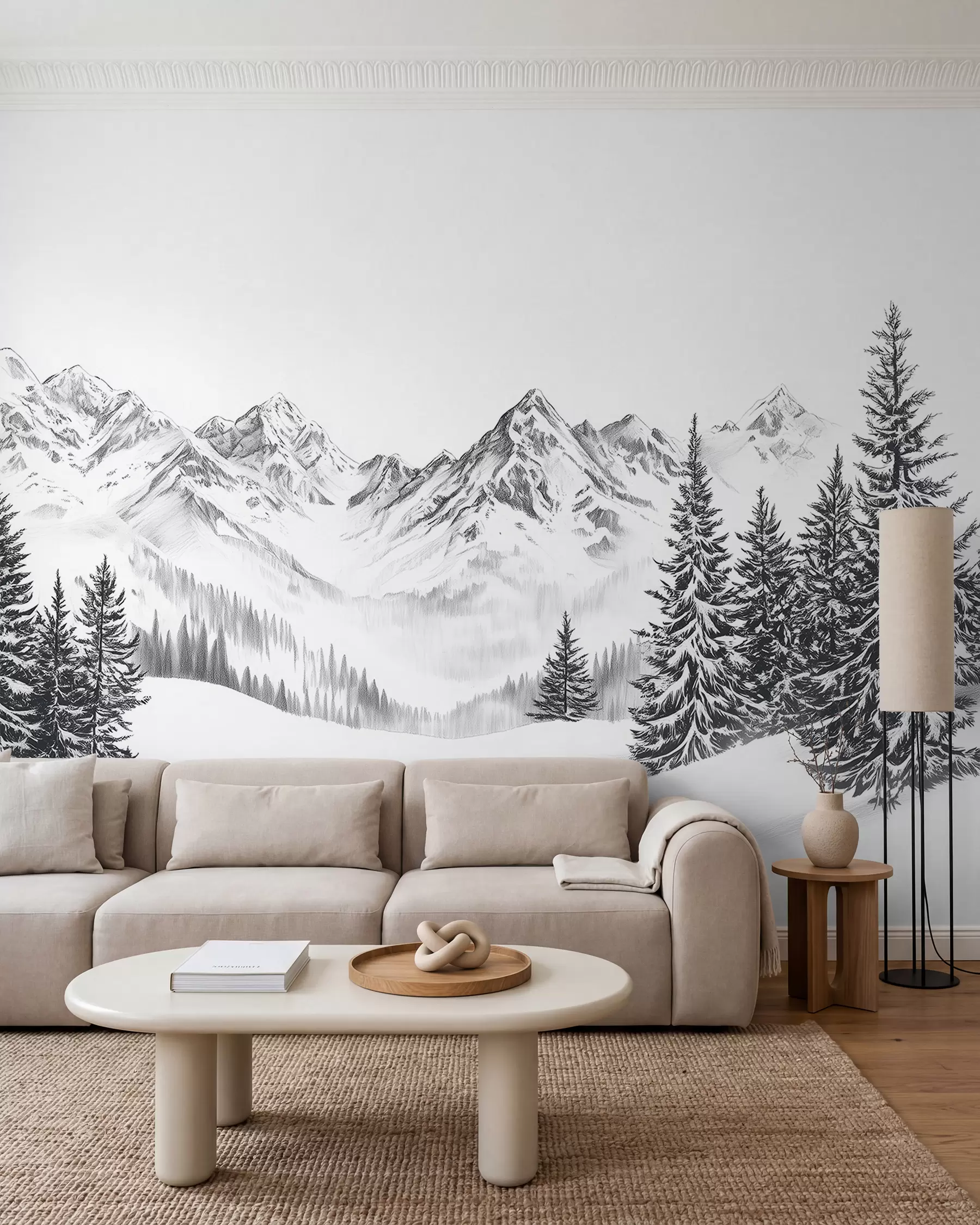 wall murals Alpine Winter Sketch w02352