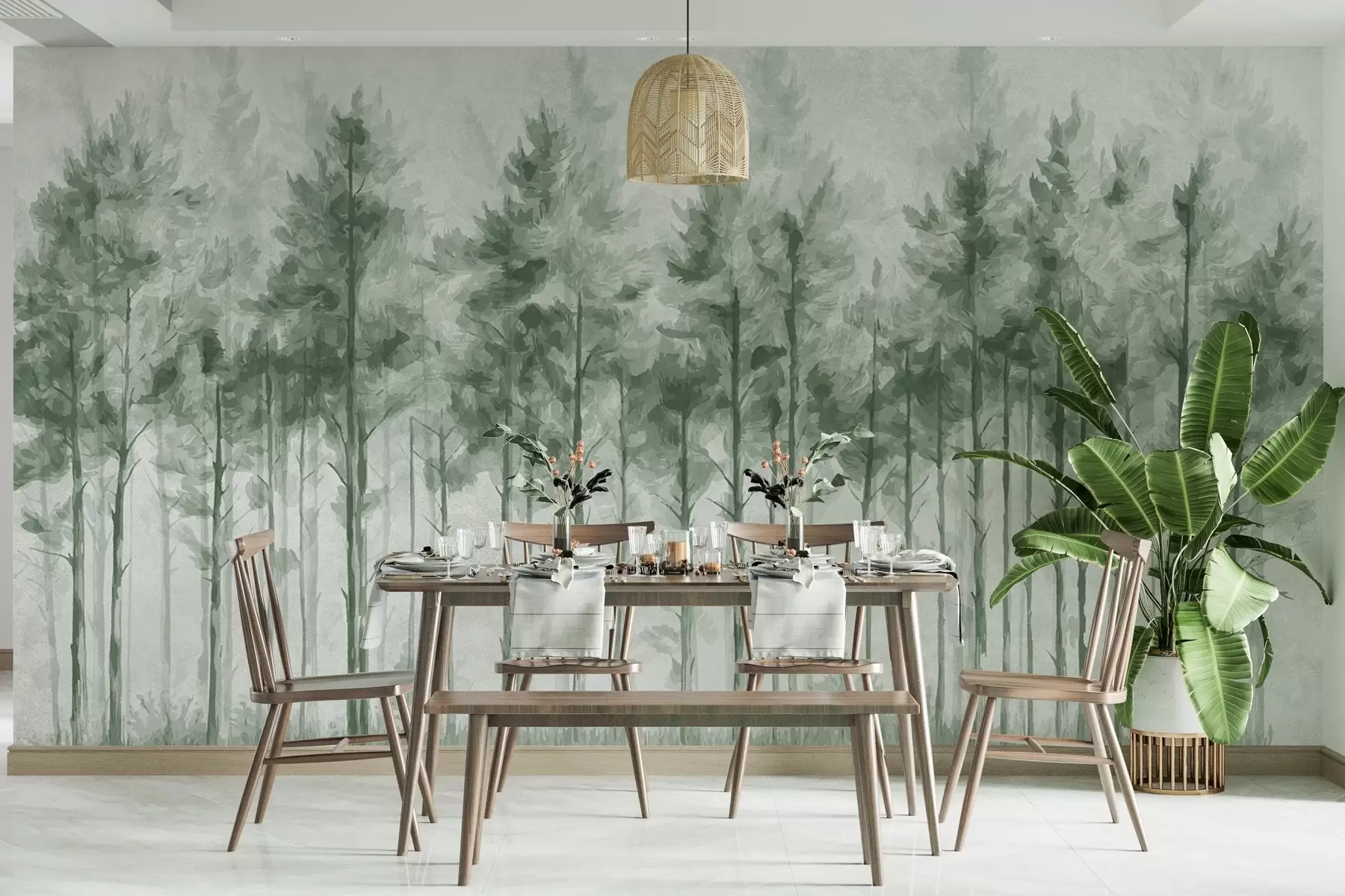 wall murals Abstract painted forest on the wall w02005v3
