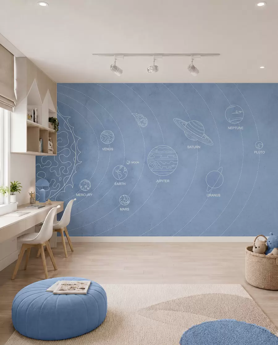 wall murals Solar System Blueprint w02344v1