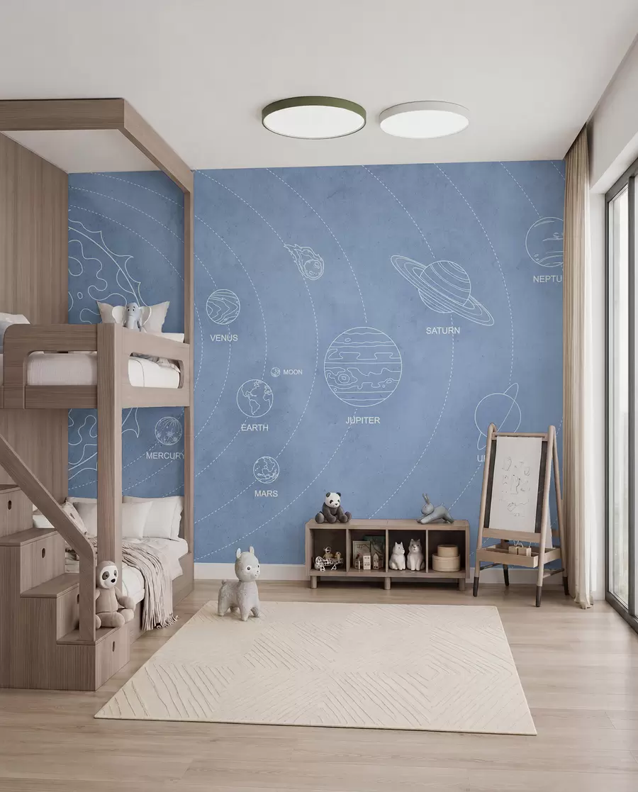 wall murals Solar System Blueprint w02344v1