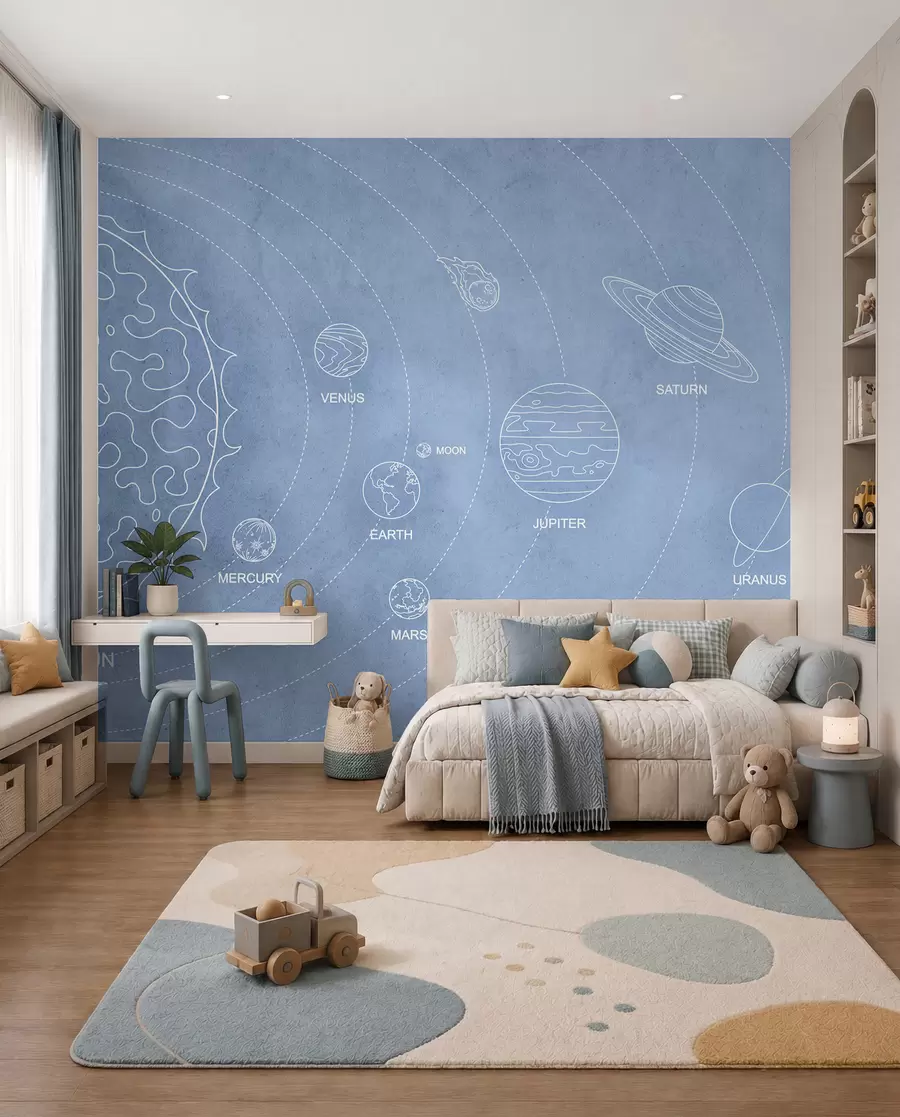 wall murals Solar System Blueprint w02344v1