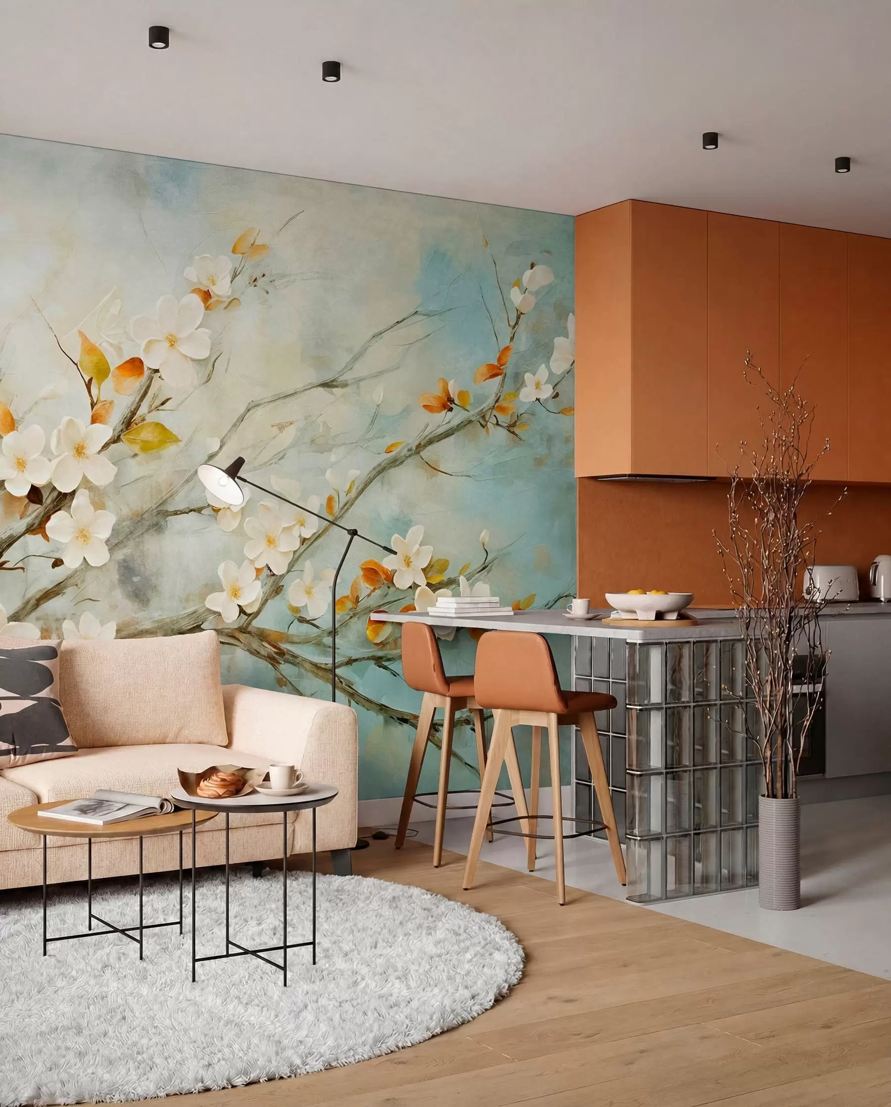 wall murals Birdsong Branches w08444