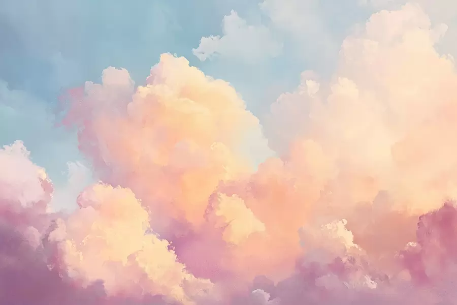 wall murals Gentle sky with blue-pink shades w08455