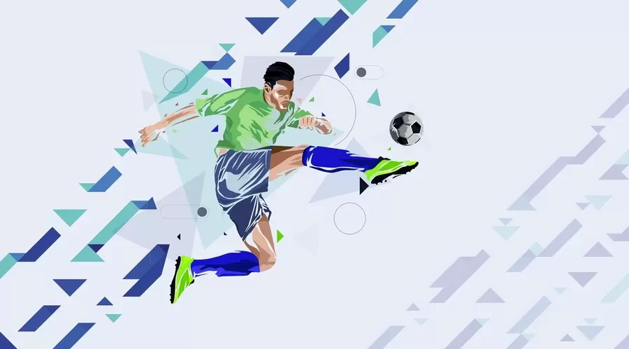 wall murals the soccer player who kicks the ball w02401