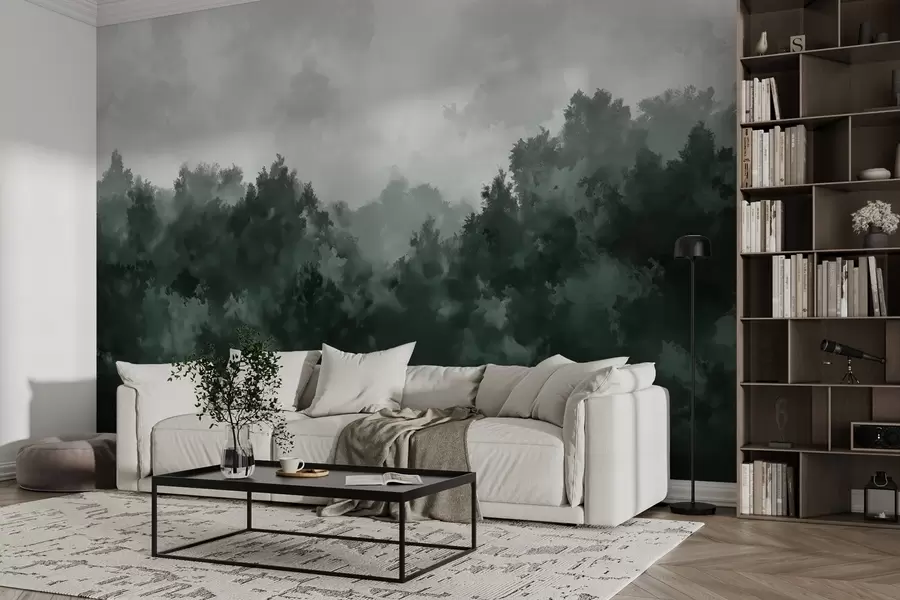 wall murals Abstract forest in the style of an oil painting w02410