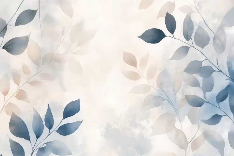 wall murals delicate leaves in watercolor technique w02453
