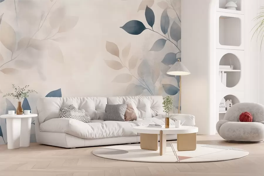wall murals delicate leaves in watercolor technique w02453