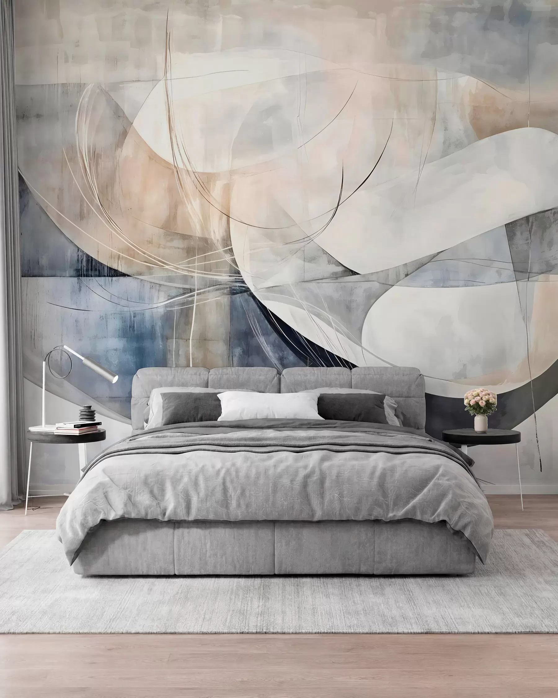 wall murals Broad Brushwork in Blue w08461