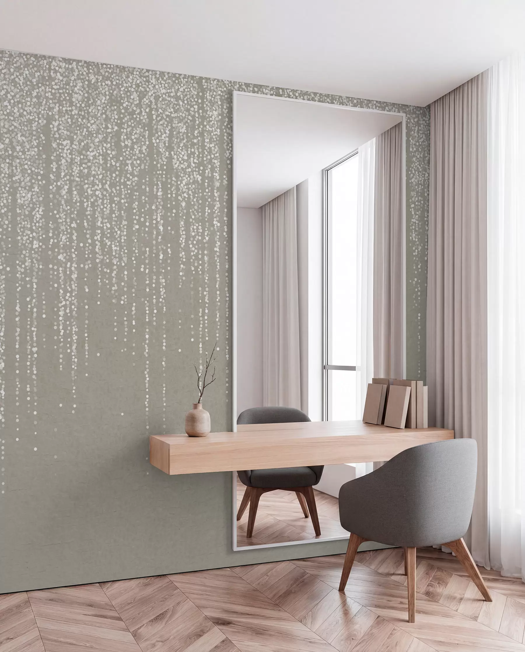 wall murals Beaded Rain w08470