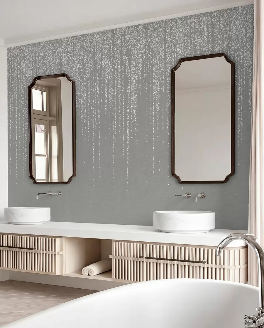 wall murals Beaded Rain on Grey w08470v1