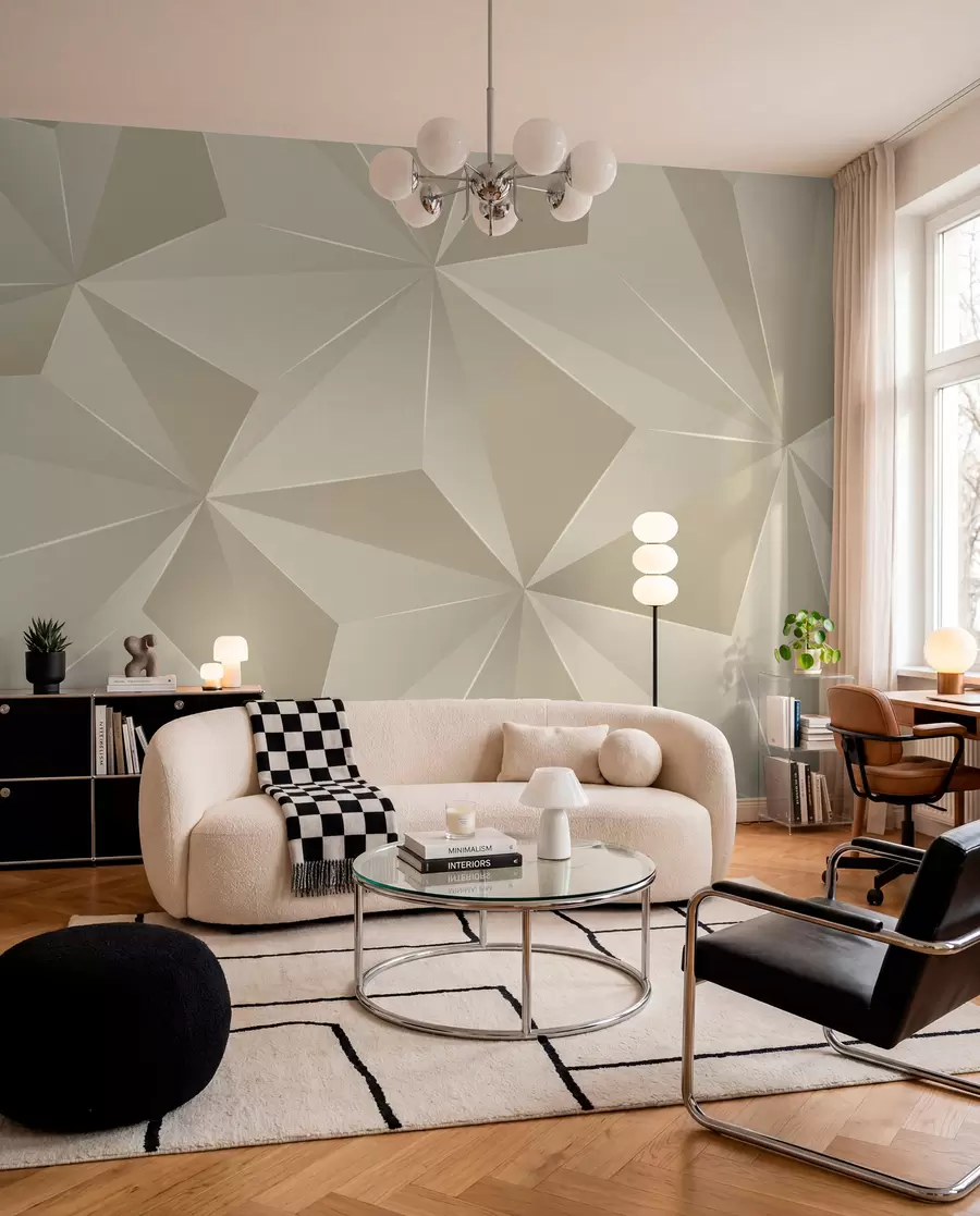 wall murals Beige geometric relief u42449