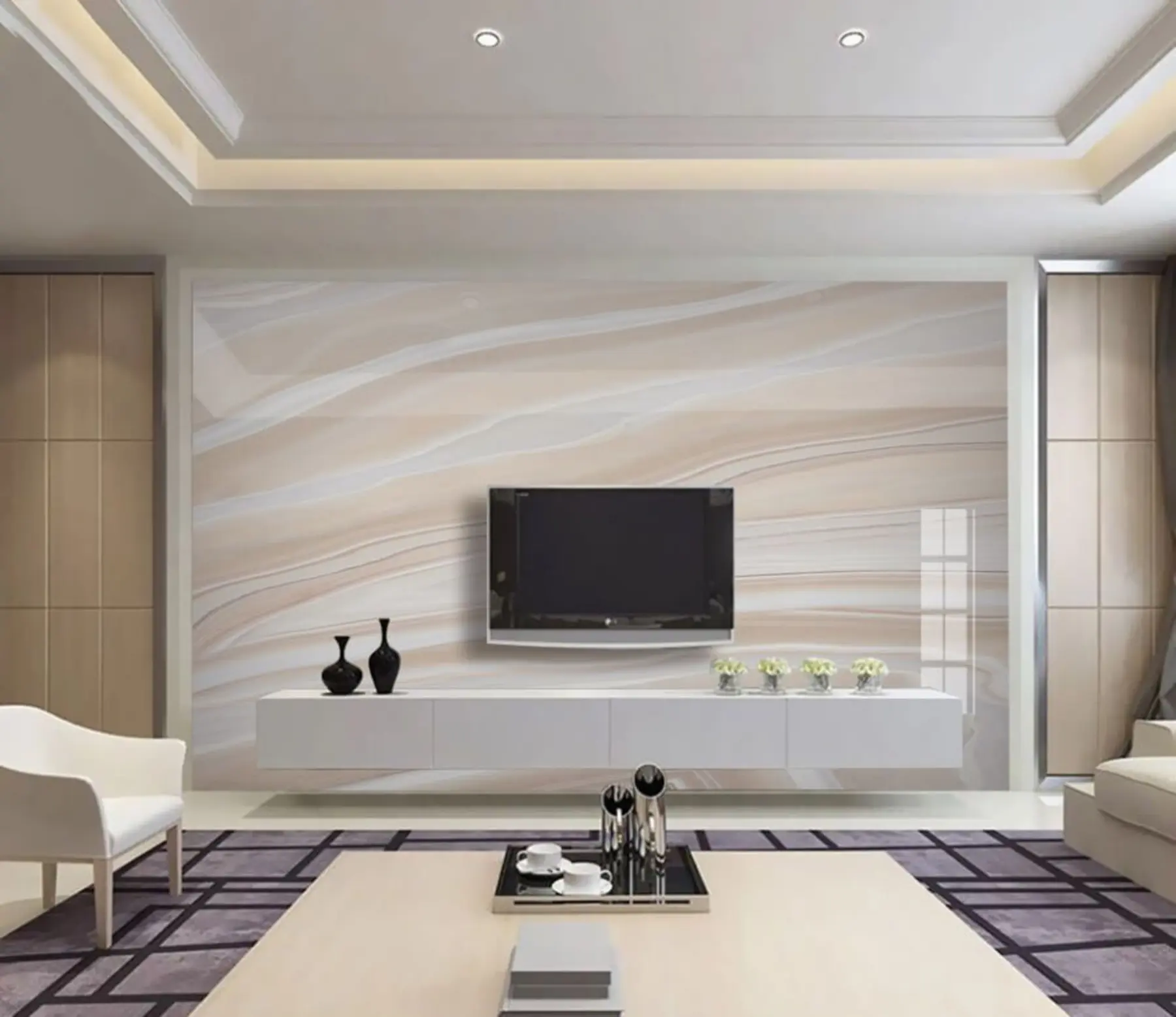 wall murals Beige milky marble u46966