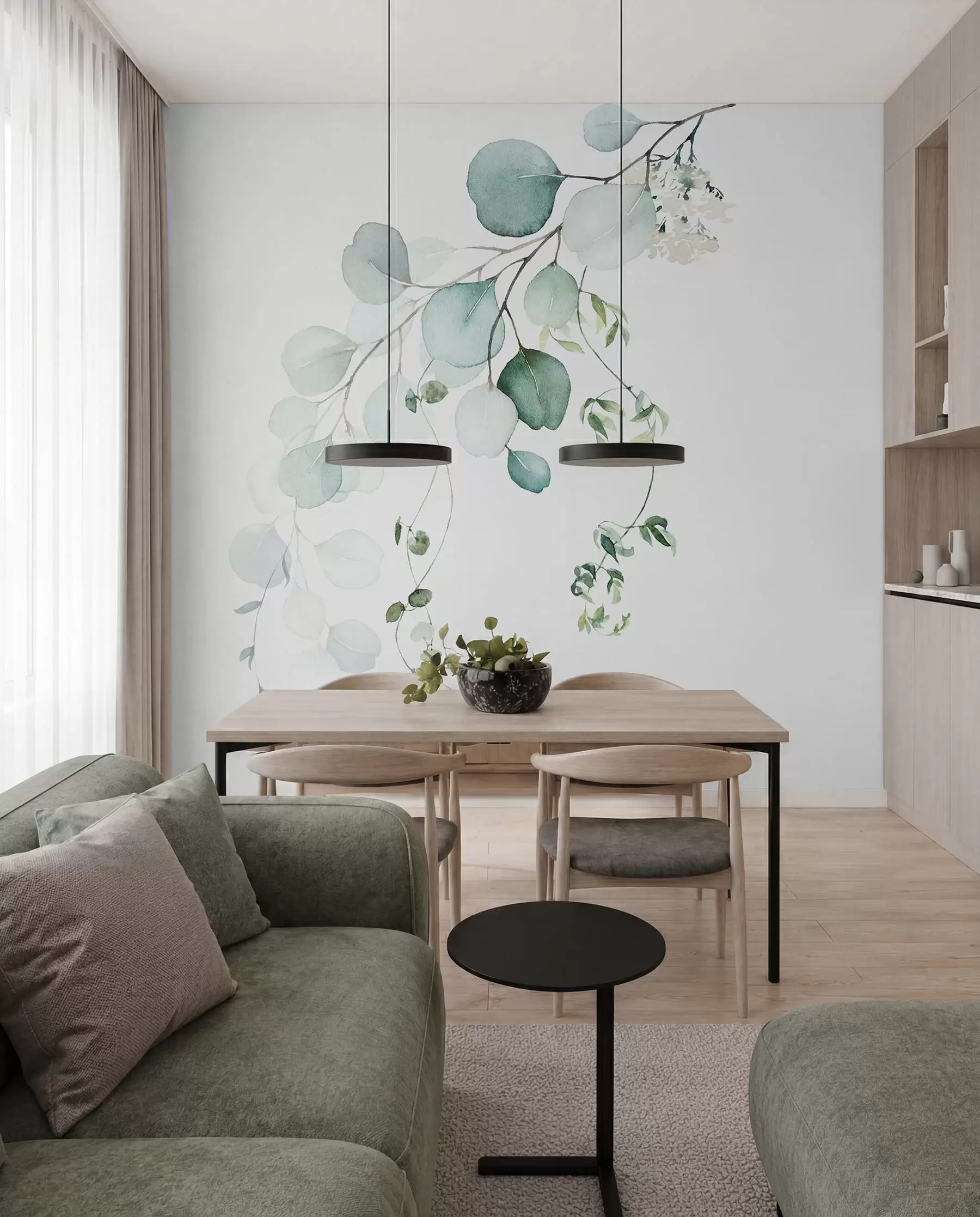 wall murals Branch with leaves u51026