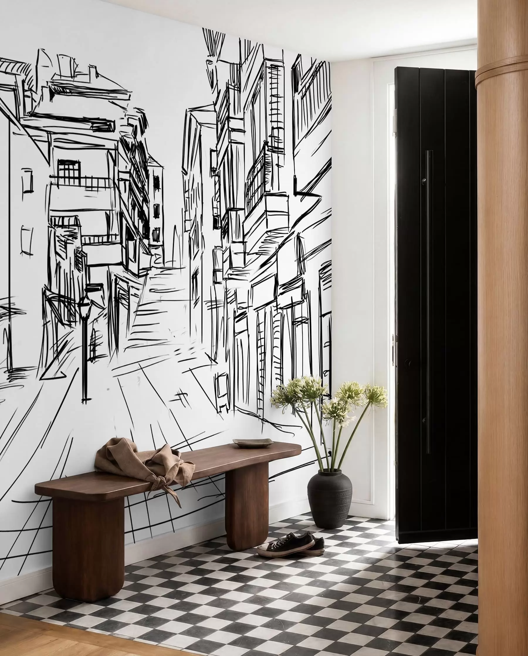 wall murals Old Town in Pen Lines u51061