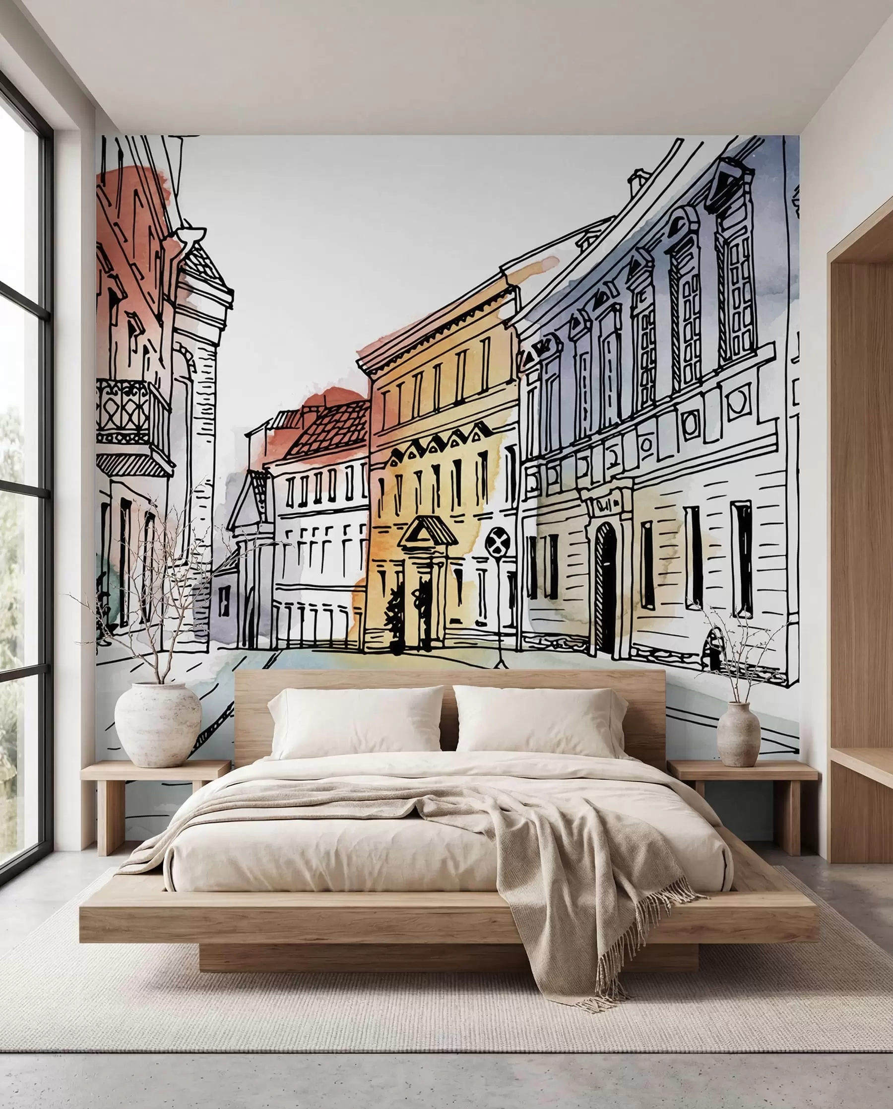 wall murals Old Town in Watercolour u51062
