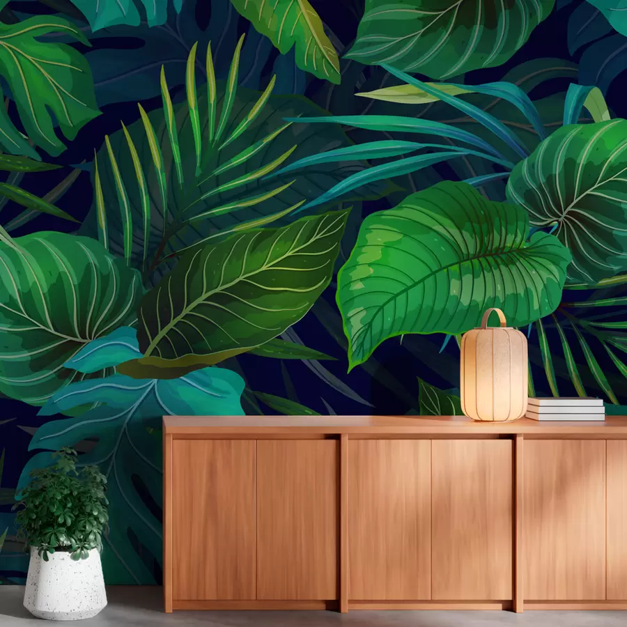 wall murals Succulent tropical leaves u51864