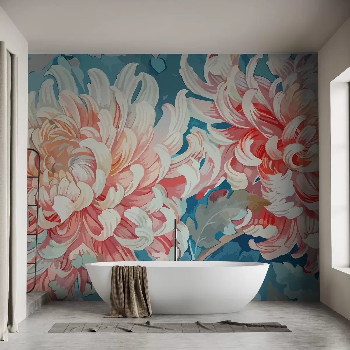 wall murals Large chrysanthemum flowers w02542
