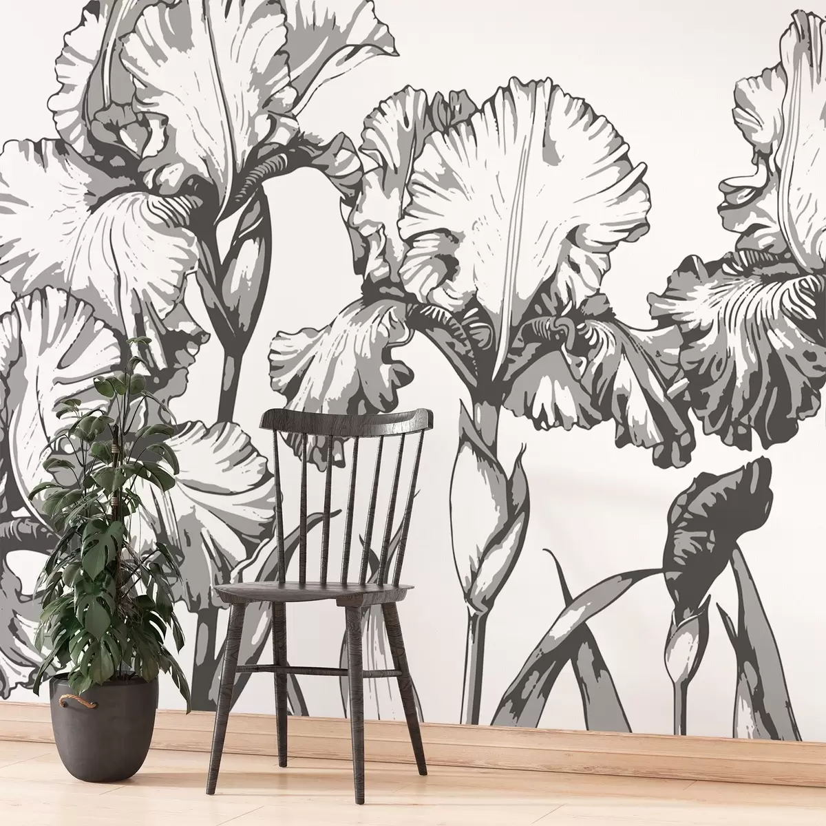 wall murals Graphic images of irises w02526
