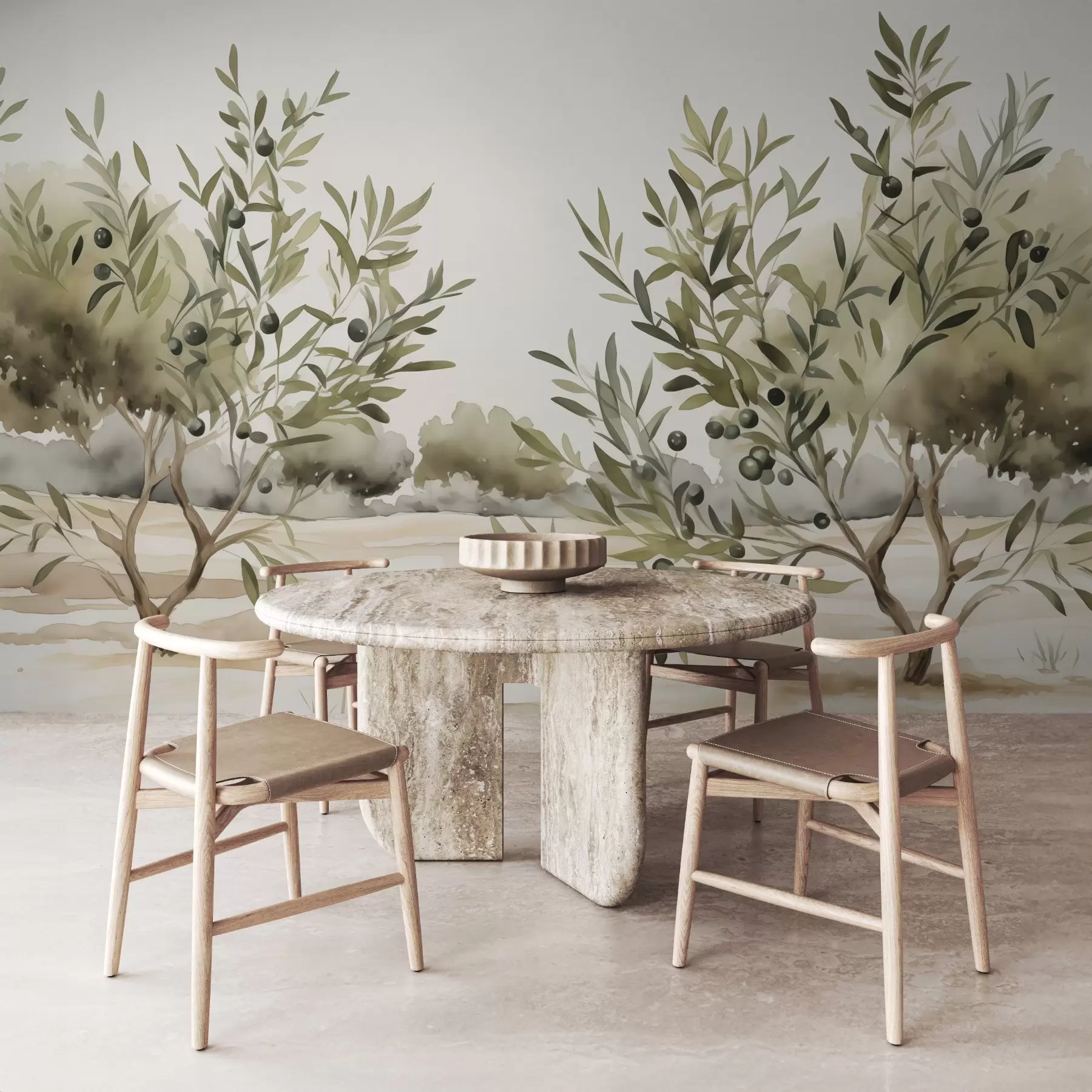 wall murals Olive trees abstract imitation watercolor w02583