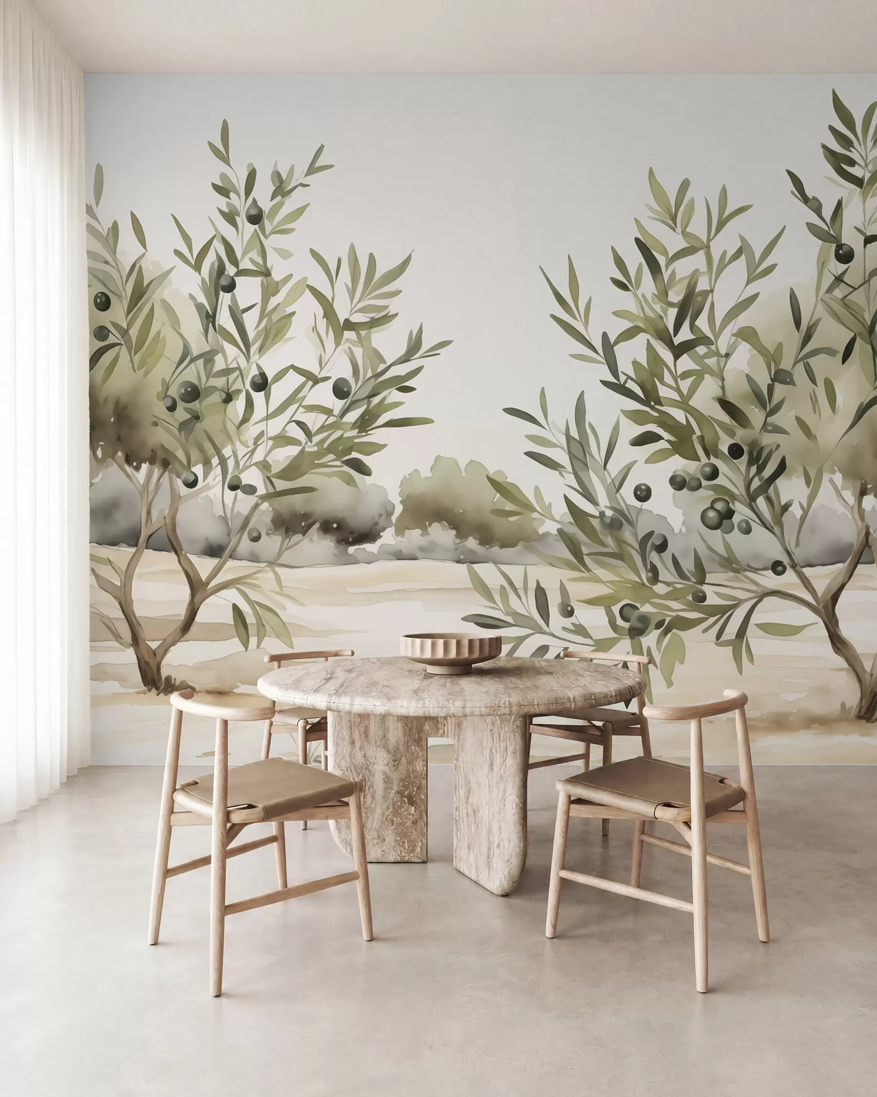wall murals Olive Branches by the Hills w02583