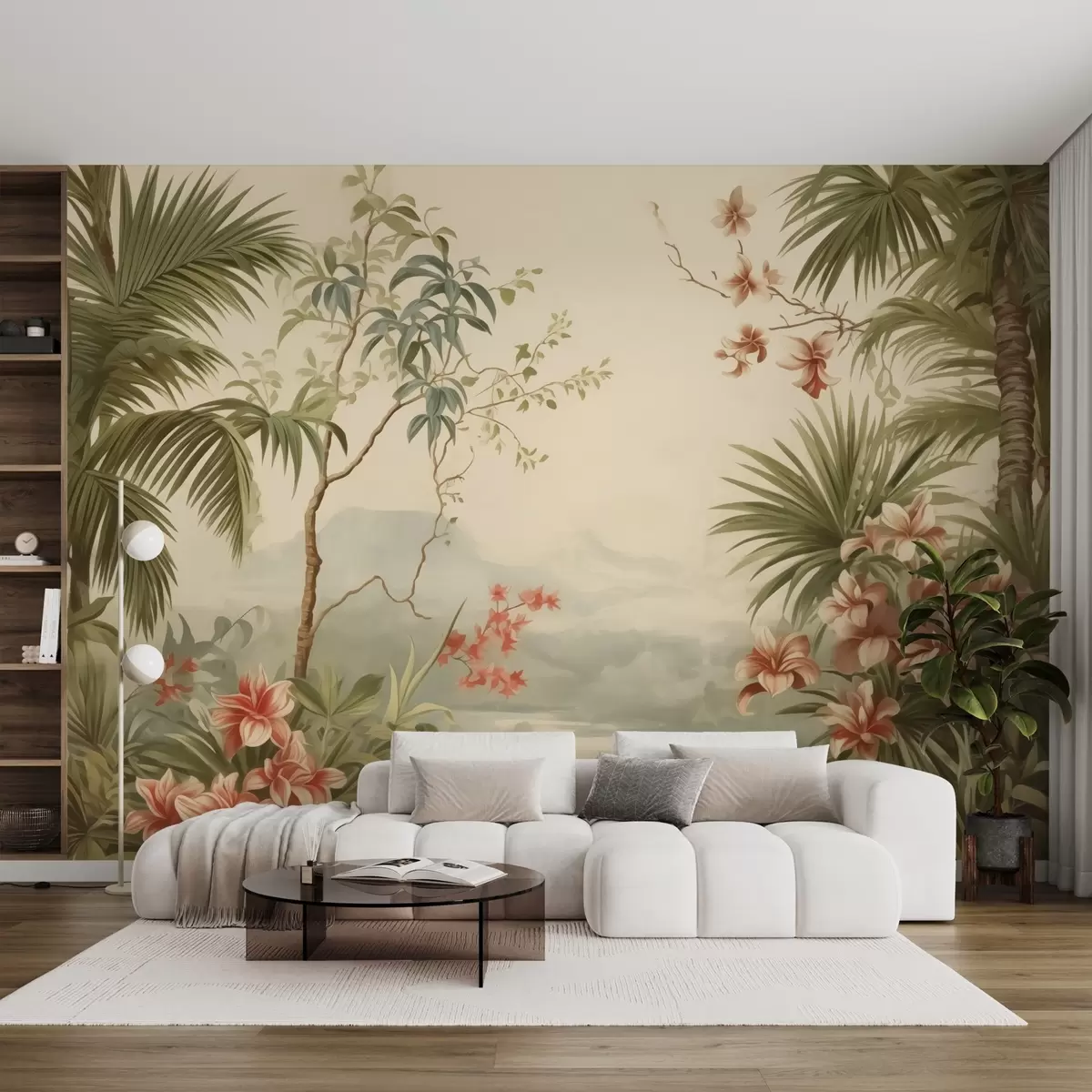 wall murals Tropical forest imitation watercolor w02588