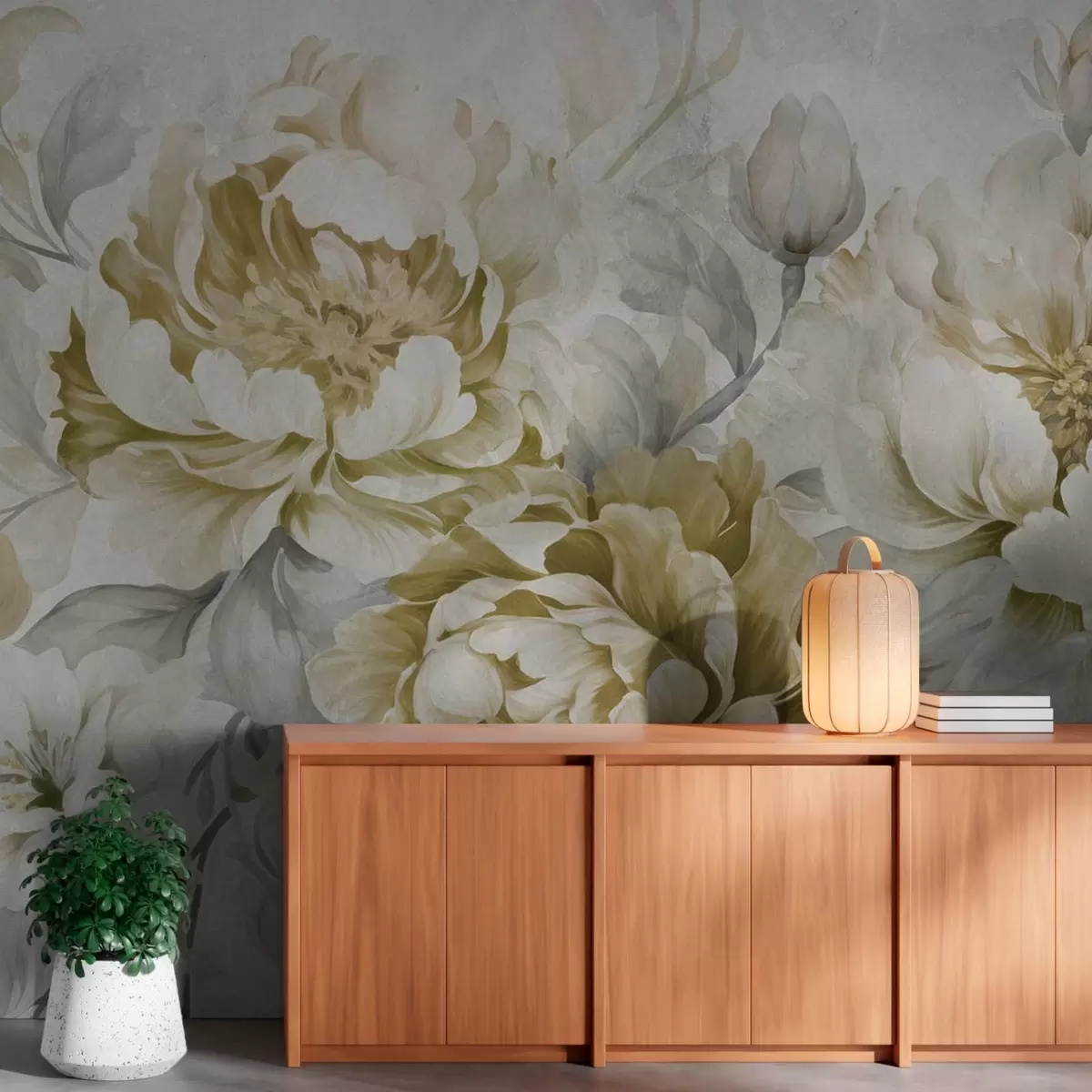 wall murals Large peony flowers w08517
