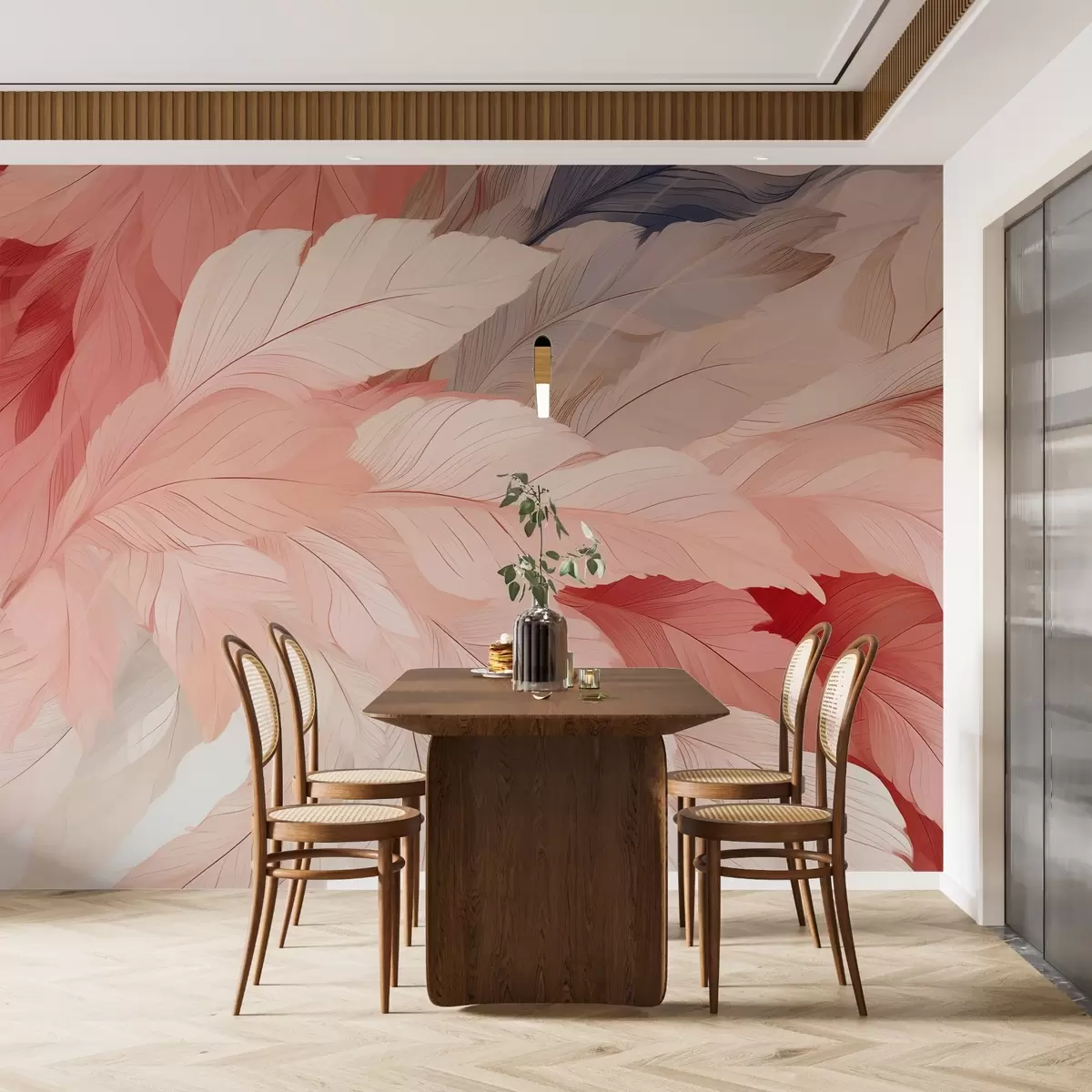 wall murals Feathers in delicate cross-sections w02598