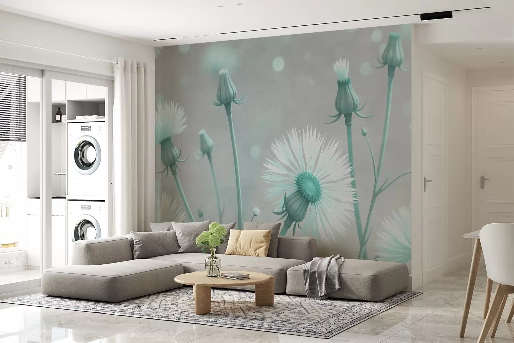wall murals Painted airy dandelions w02614v1
