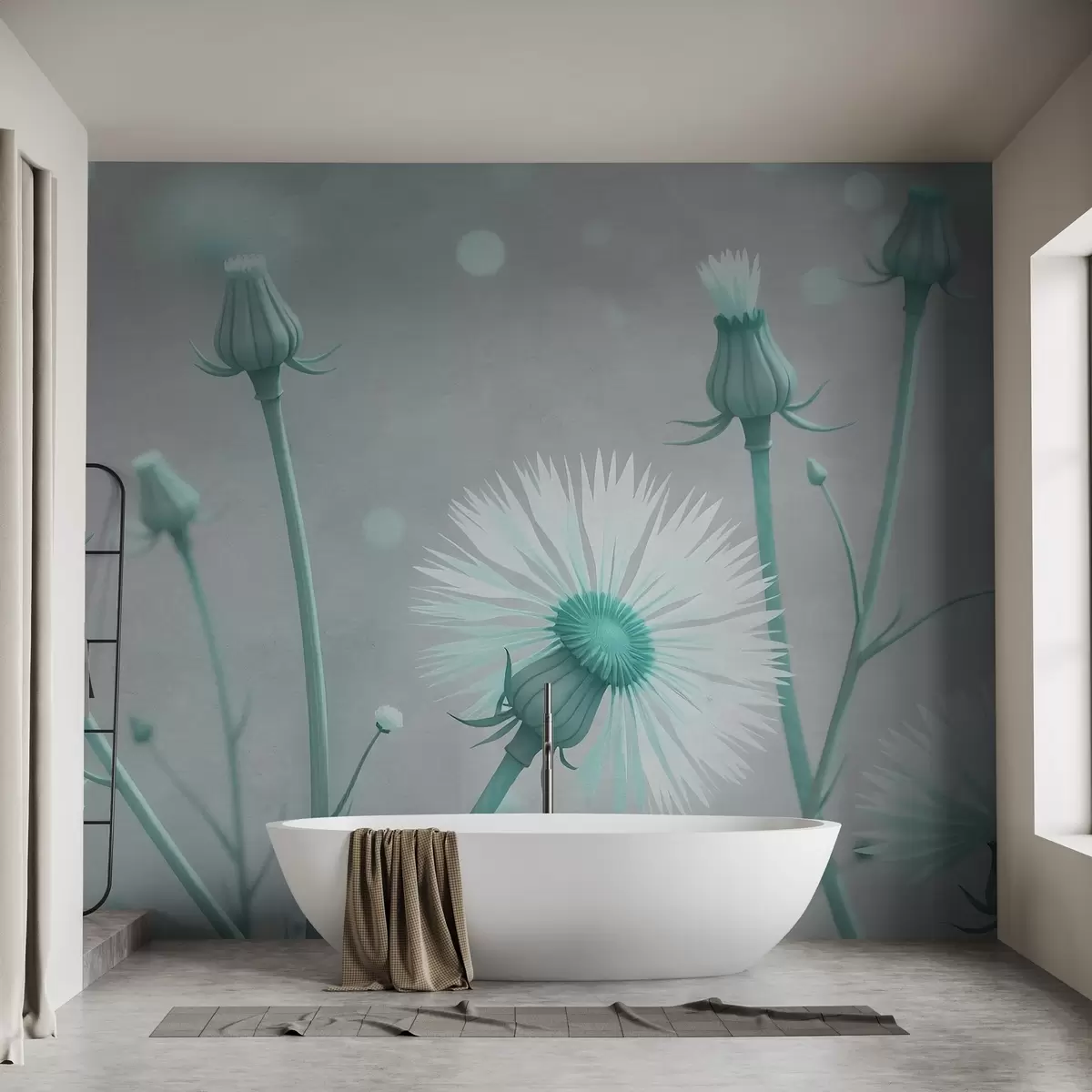wall murals Painted airy dandelions w02614v1
