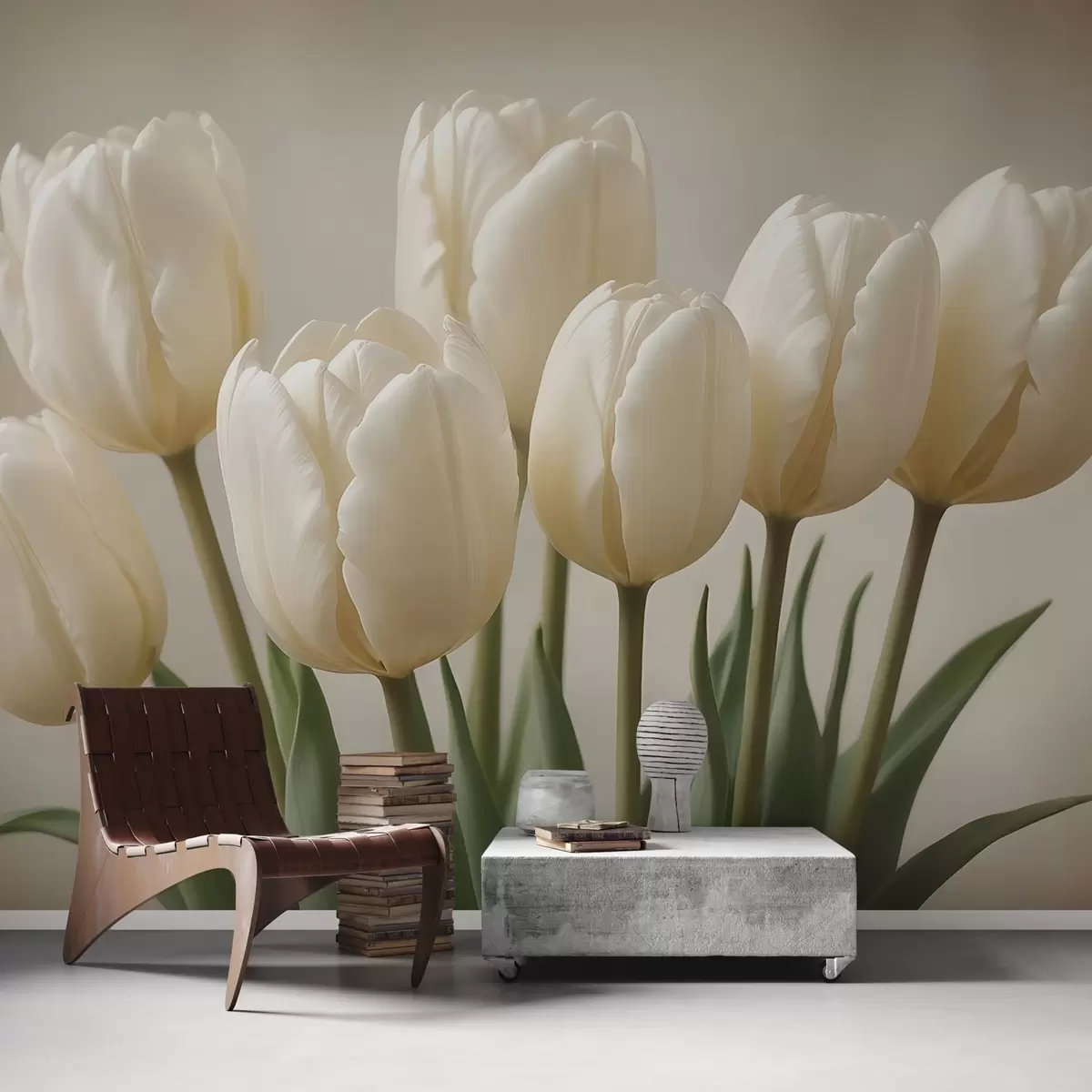 wall murals Delicate bouquet of tulips w02616