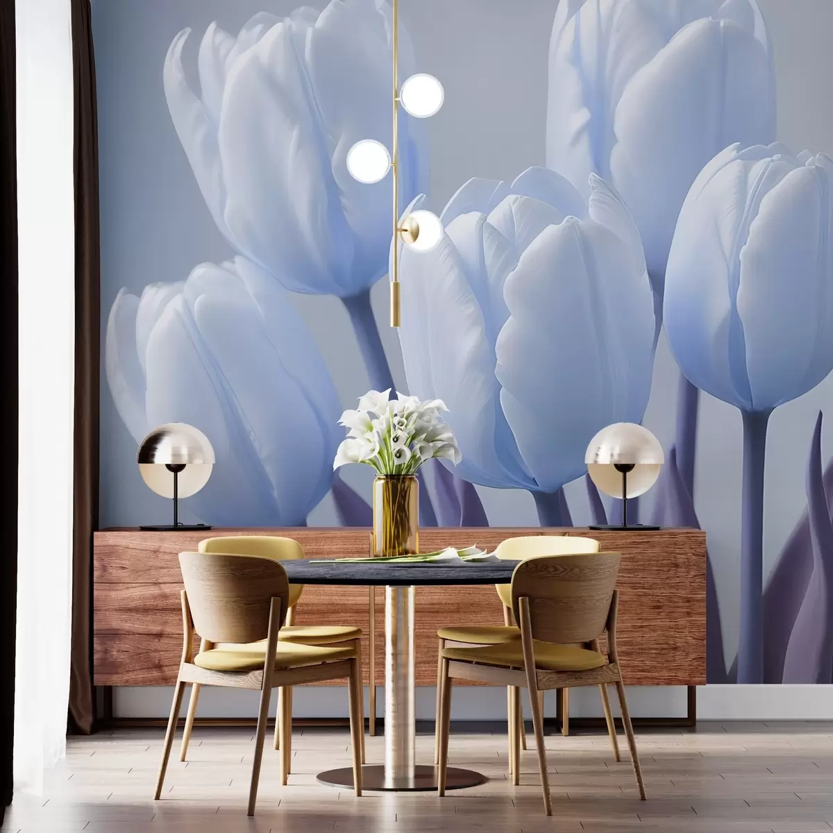 wall murals Delicate bouquet of tulips w02616v1