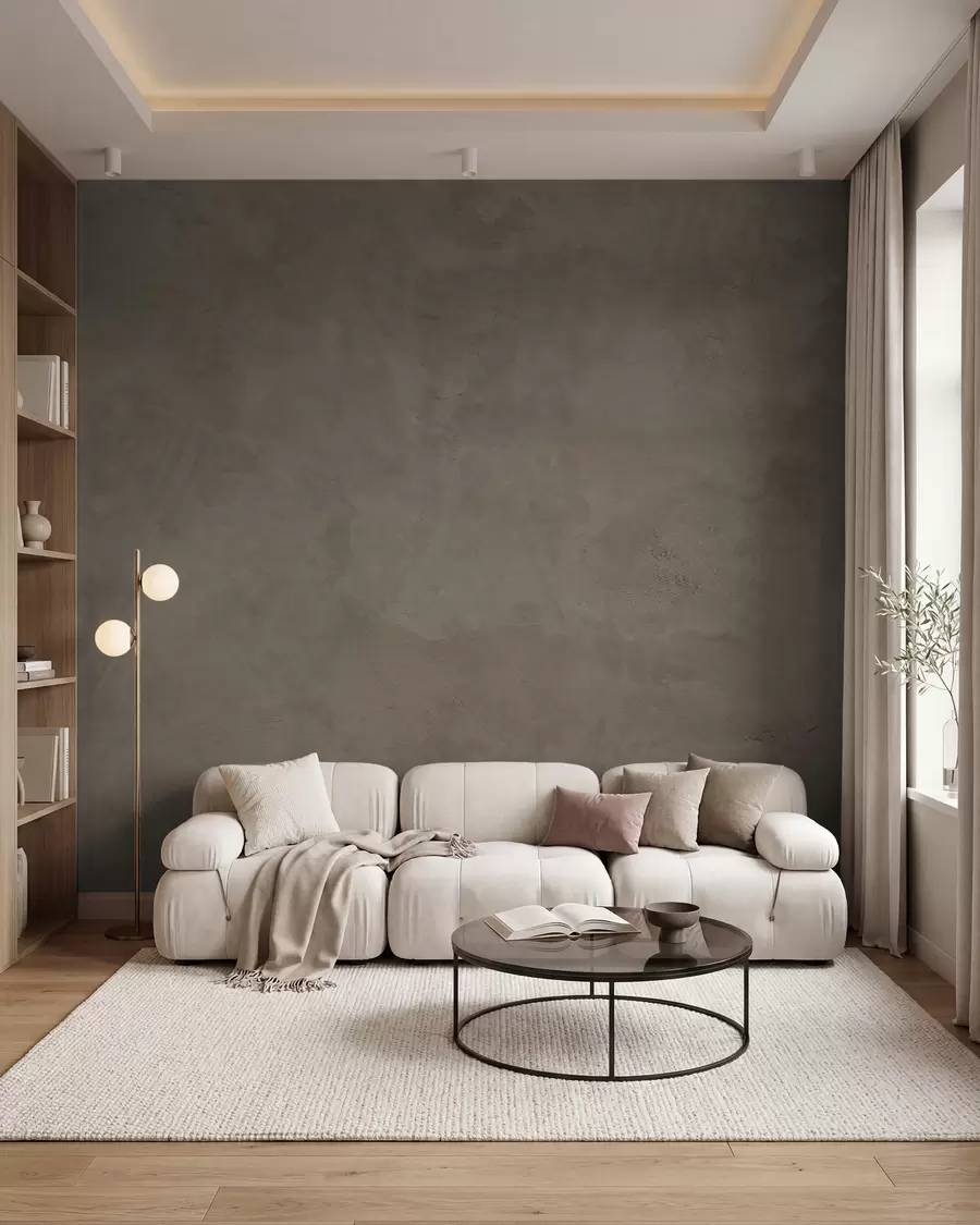 wall murals Brown and beige background with concrete wall effect w02553v3