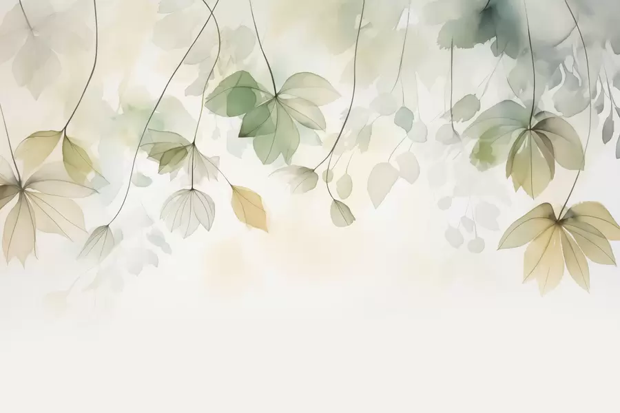 wall murals Abstract vegetation imitation of watercolor w02637