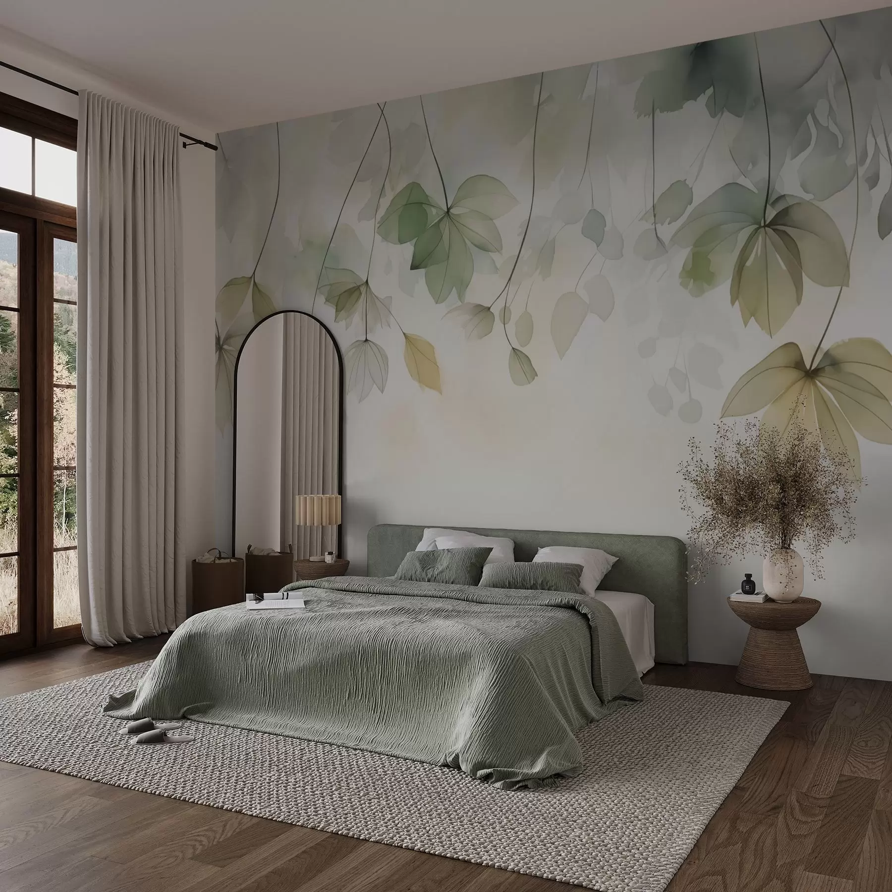 wall murals Abstract vegetation imitation of watercolor w02637