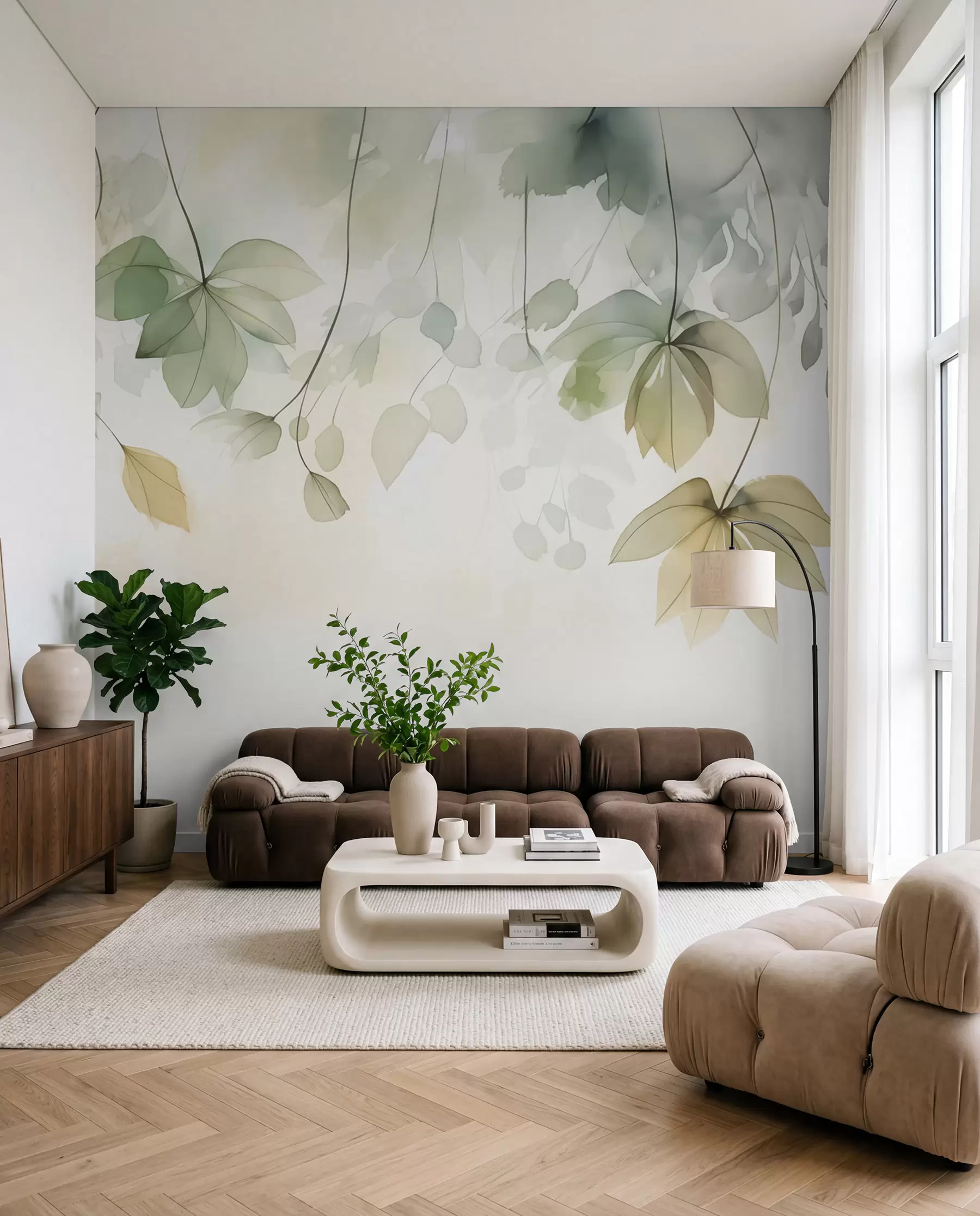 wall murals Abstract vegetation imitation of watercolor w02637