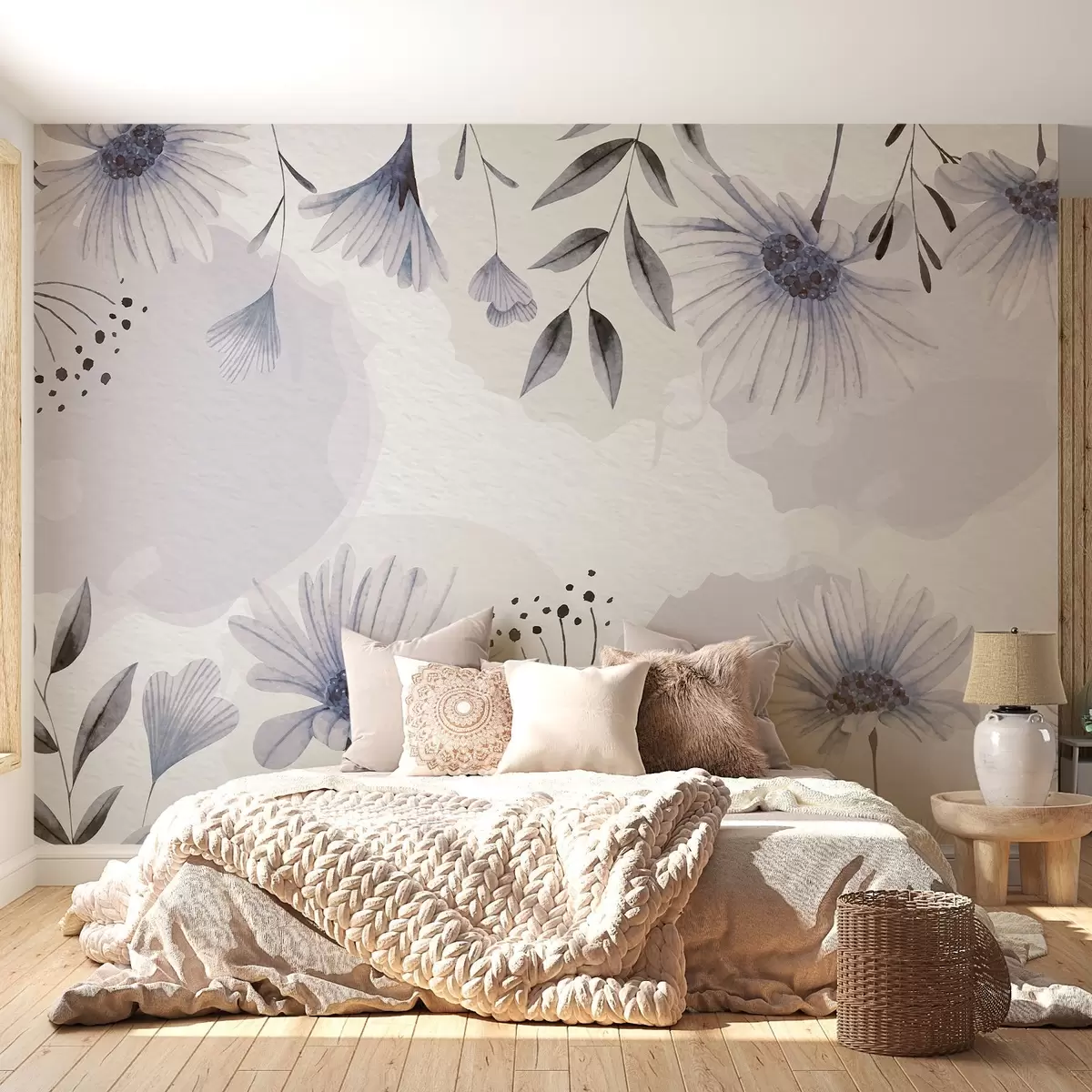 wall murals Flower Poetry, blue shade w02650v1