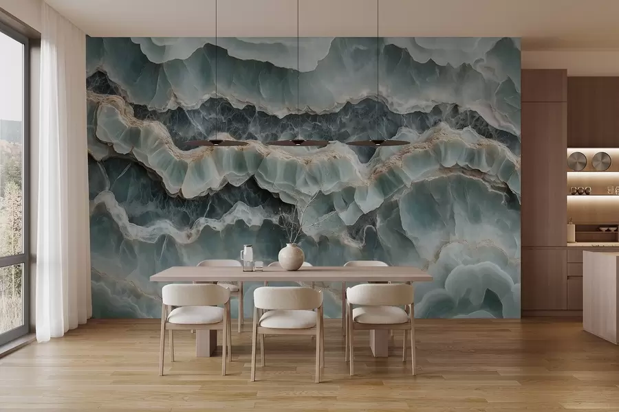 wall murals Marble surface style with an imitation of wavy resin lines w08561