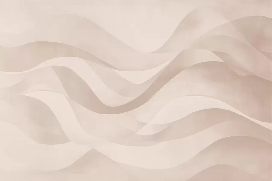 wall murals Smooth waves in soft beige tones in watercolor style w08564