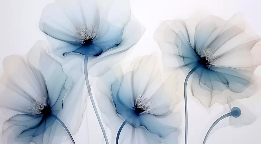 wall murals Transparent flowers w02696