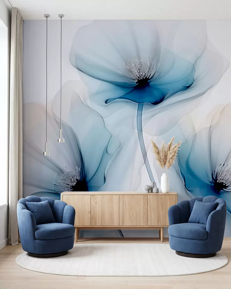 wall murals Transparent flowers w02696