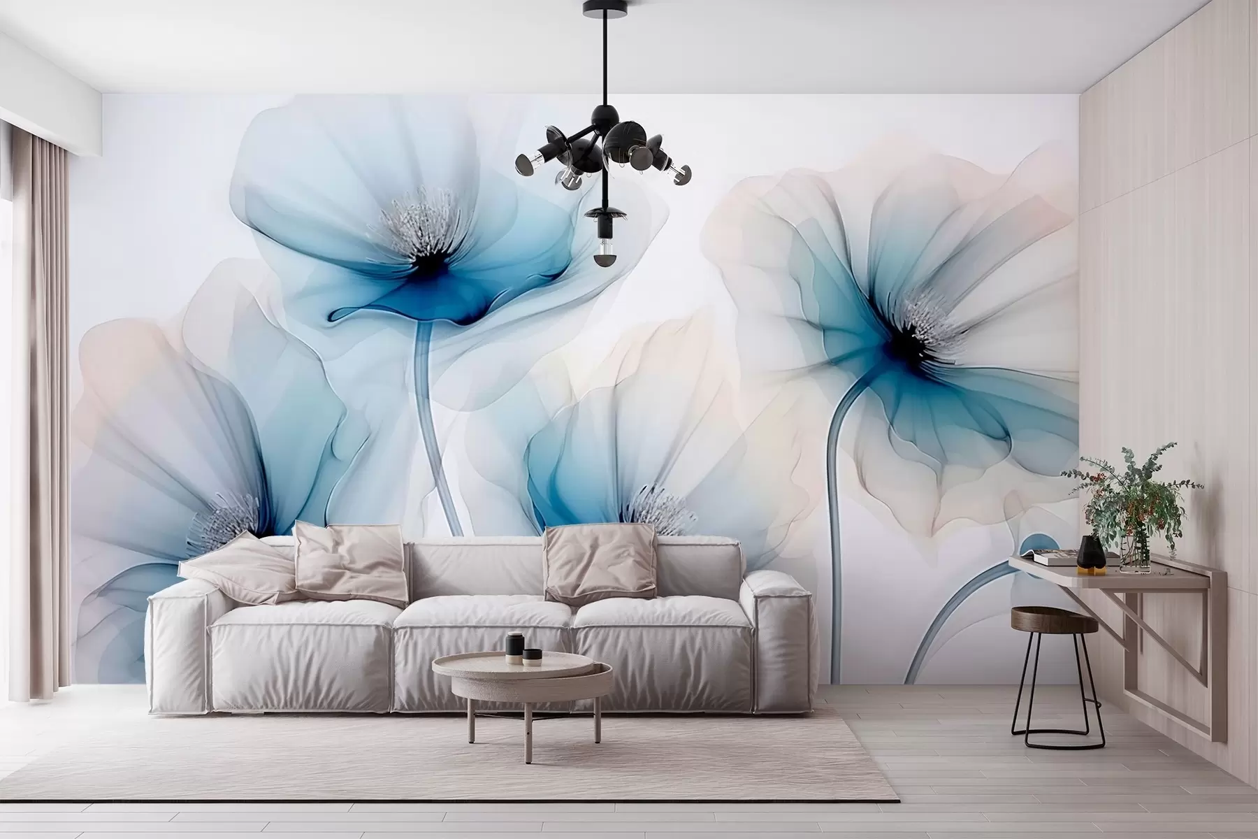 wall murals Transparent flowers w02696