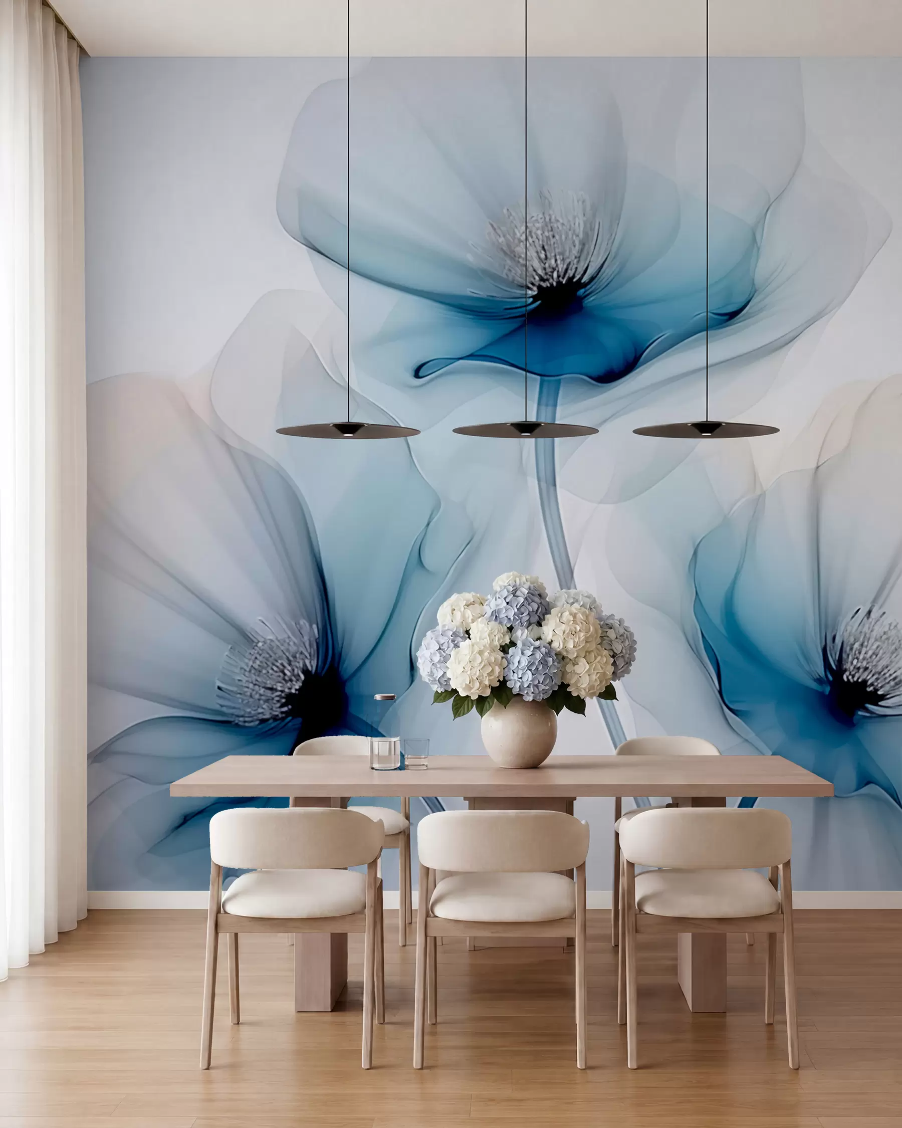 wall murals Transparent flowers w02696