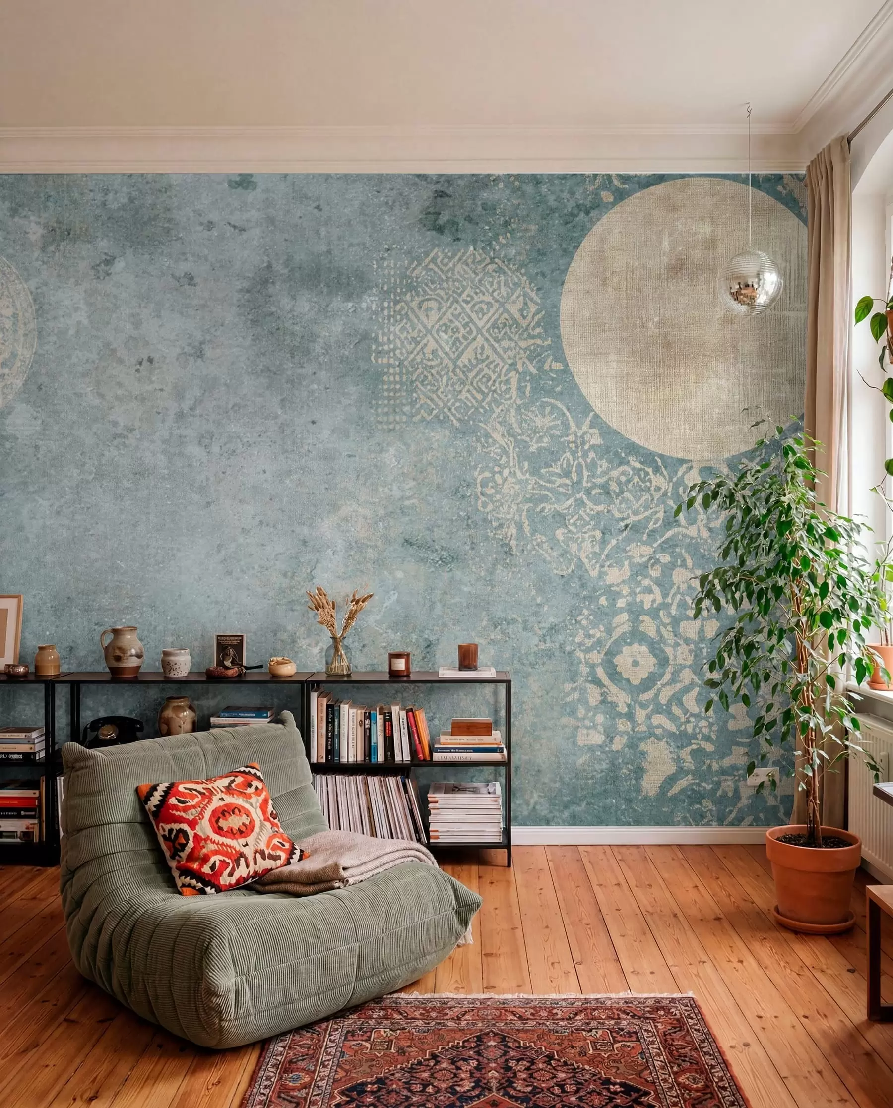 wall murals Ochre Orbits w08627