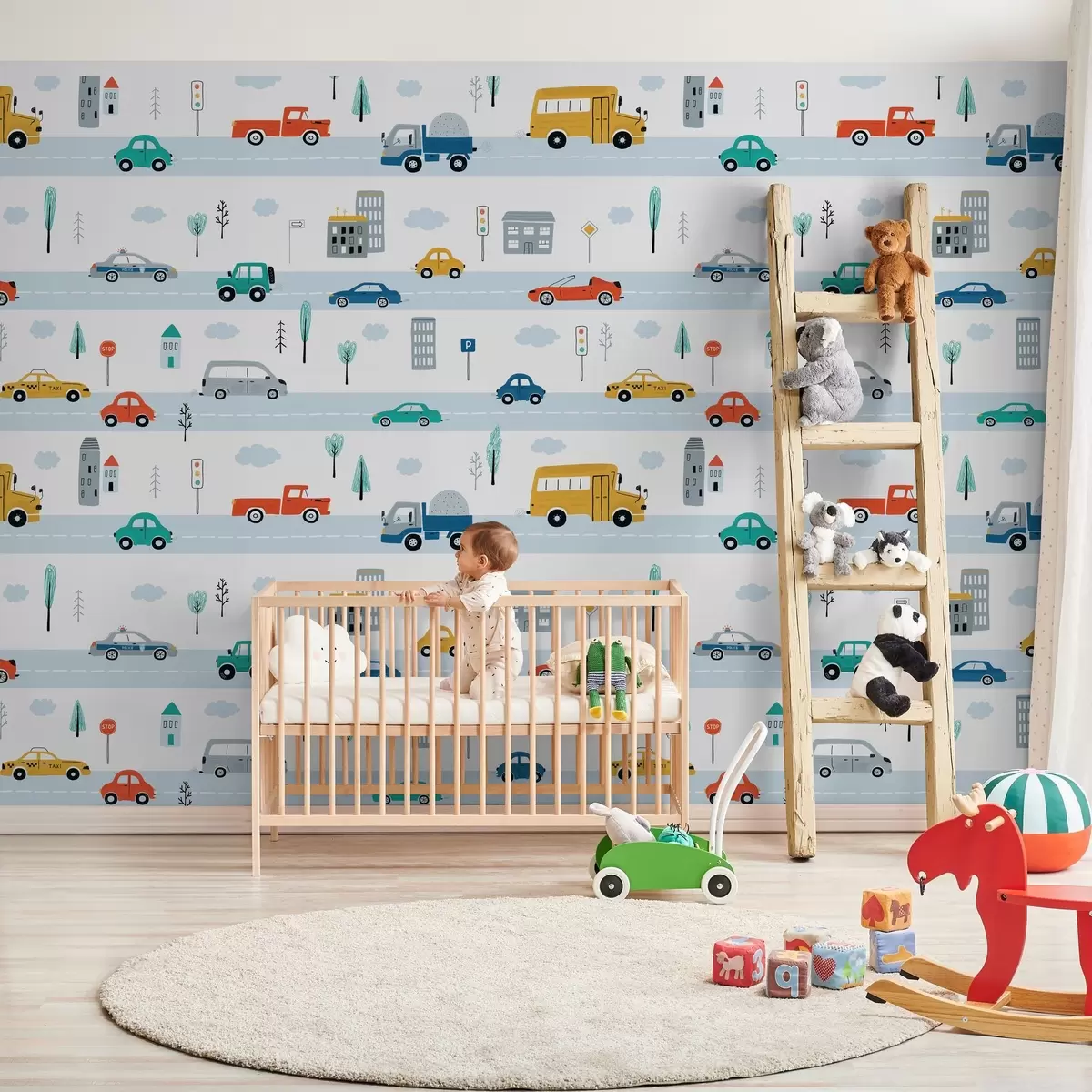 wall murals Colorful cars on a busy road u93819