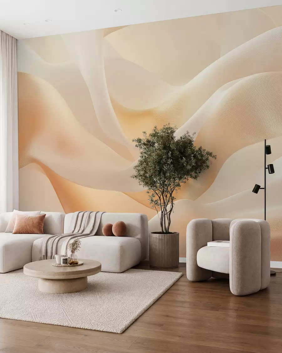 wall murals Silk Folds in Honey Light w02765