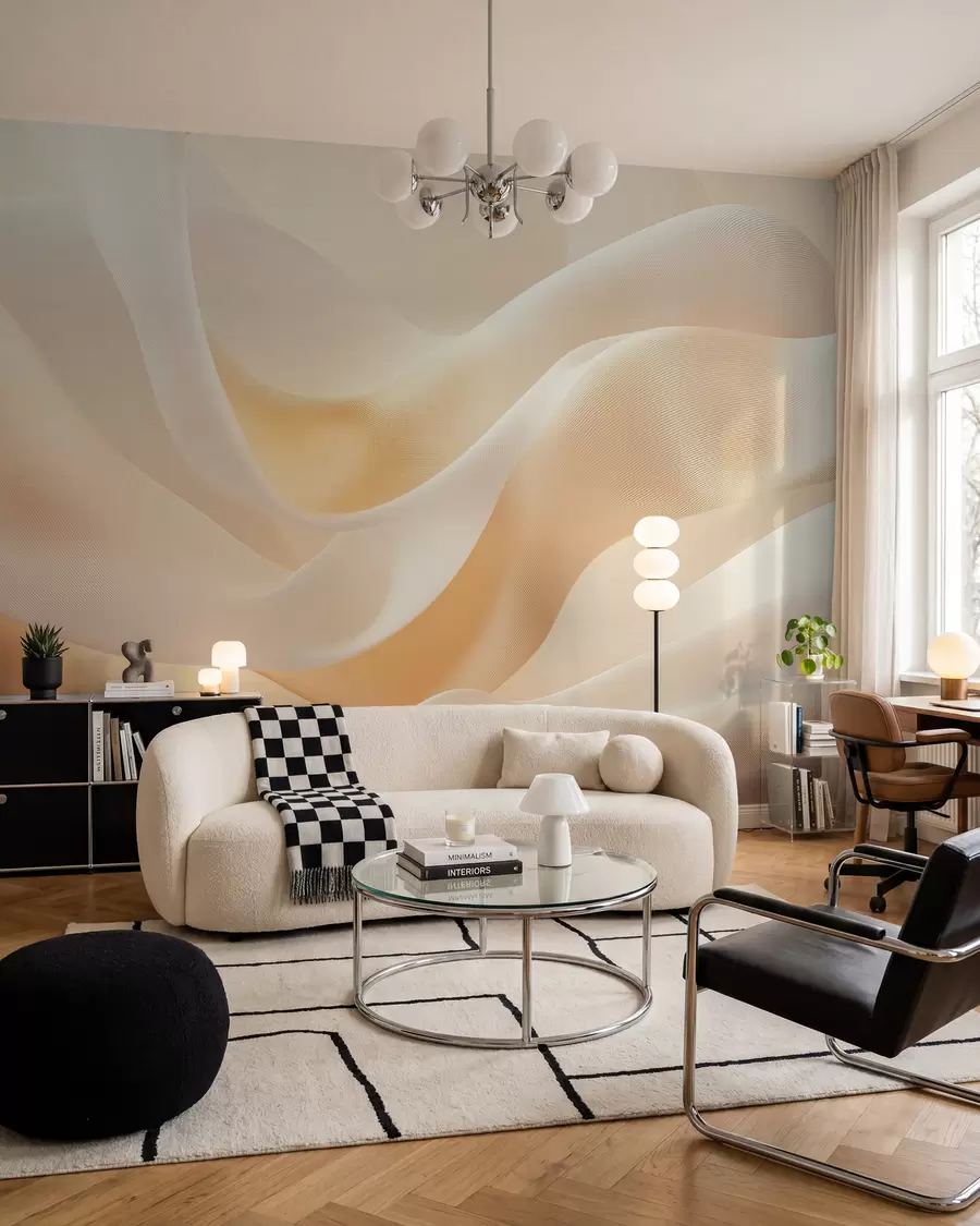 wall murals Silk Folds in Honey Light w02765