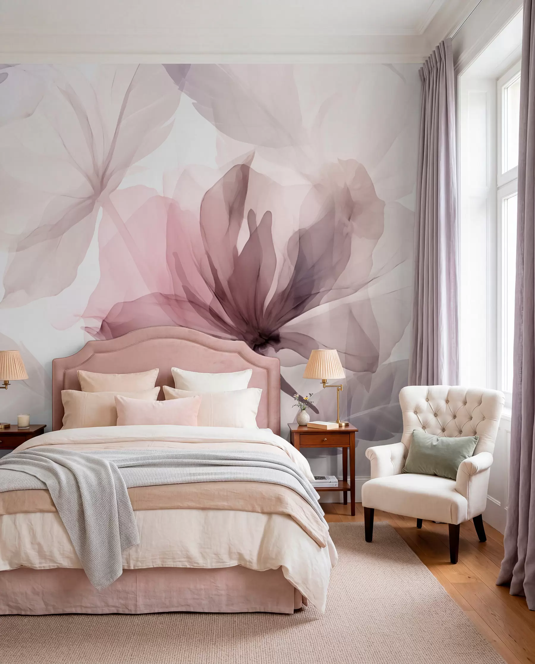 wall murals Transparent Mauve Blossoms w02755
