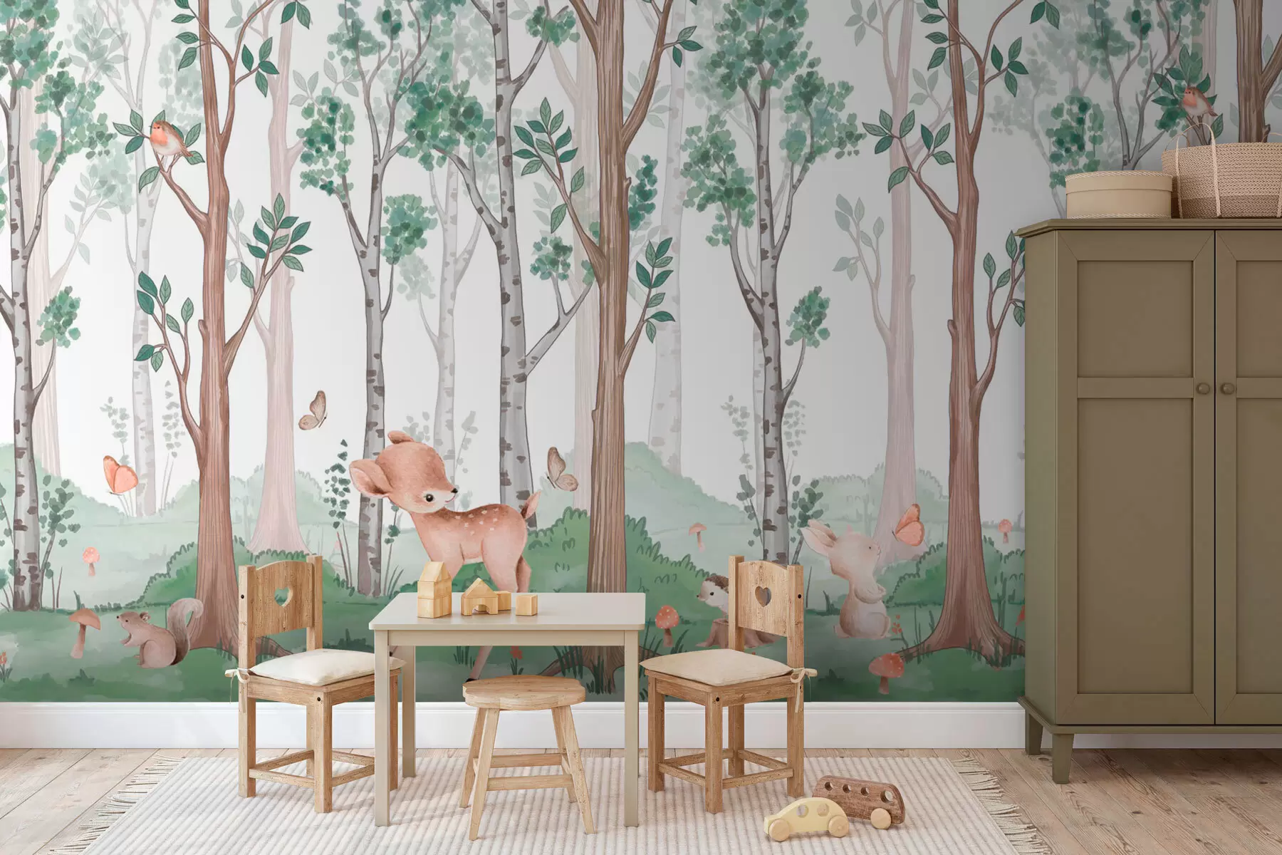 wall murals Fairytale forest and animals w02771